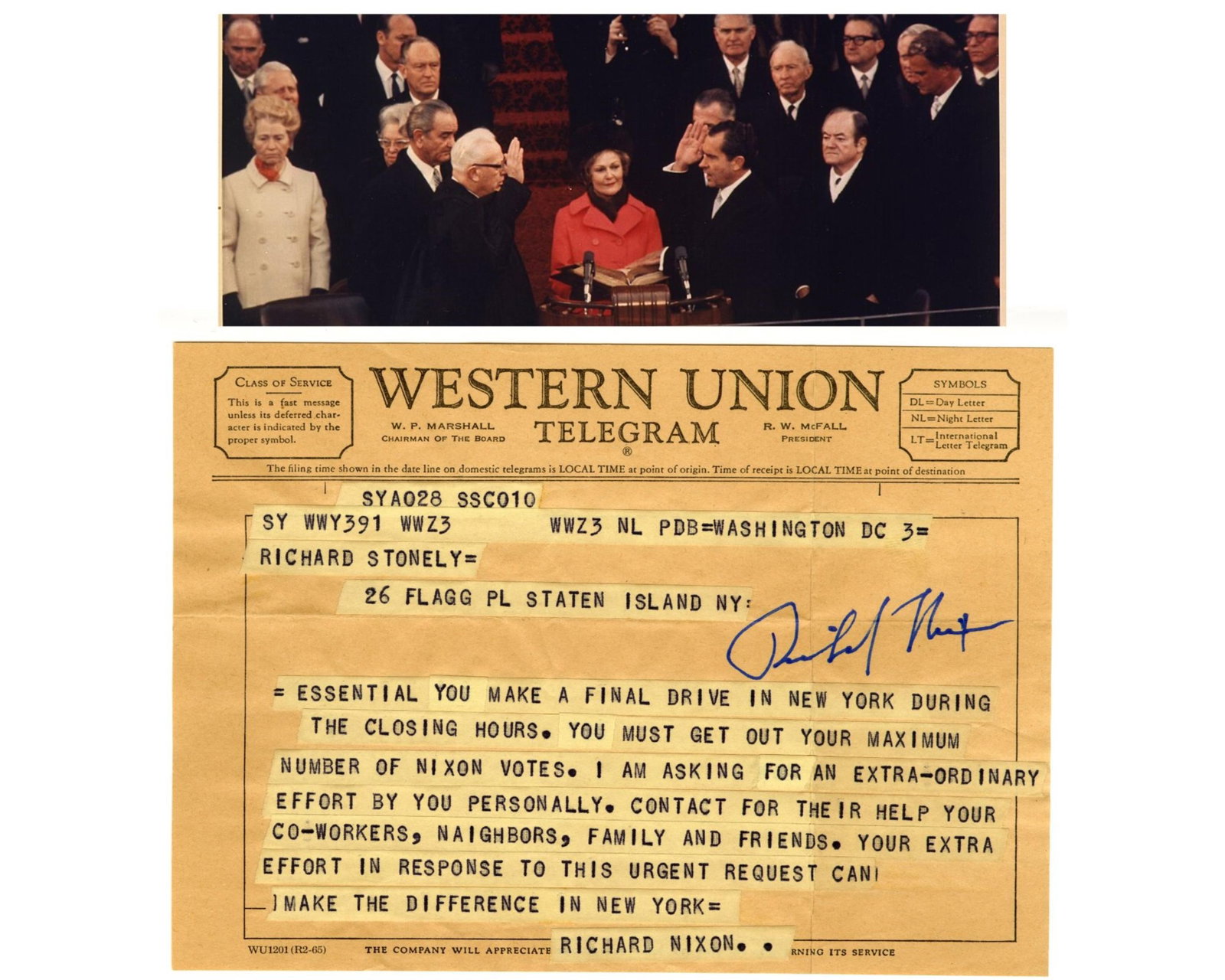 Nixon Campaigns for NY Votes on Final Stretch of Election! "Your Extra Effort... can make the (1 of 3)
