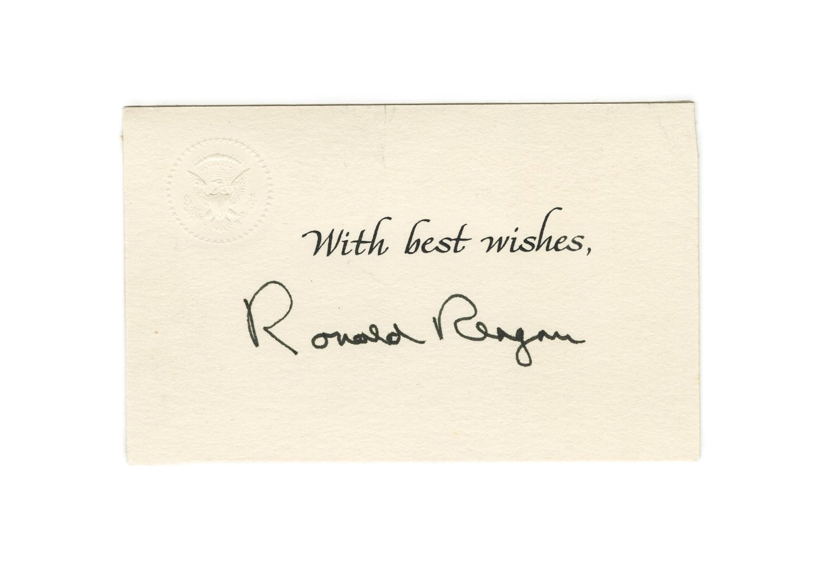 Ronald Reagan Signed "With best wishes" Card (1 of 2)