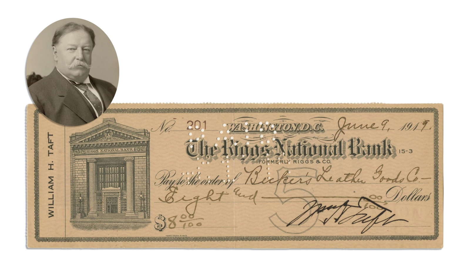 William Taft 1919 Signed Check (1 of 2)
