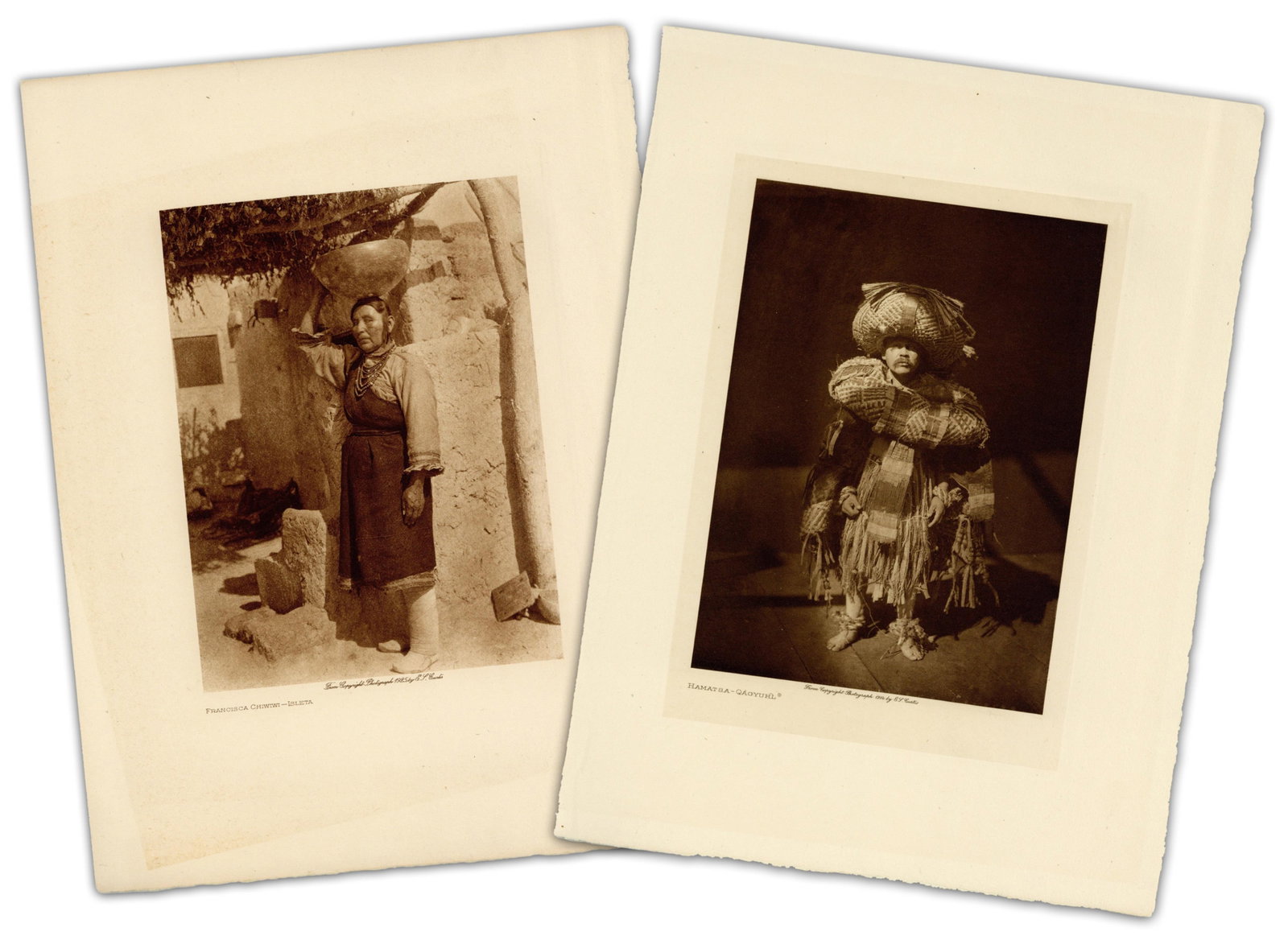 (2) Edward S. Curtis Photogravures, "Francisca Chiwiwi - Isleta" & "Hamatsa-Qagyuhl" (1 of 5)