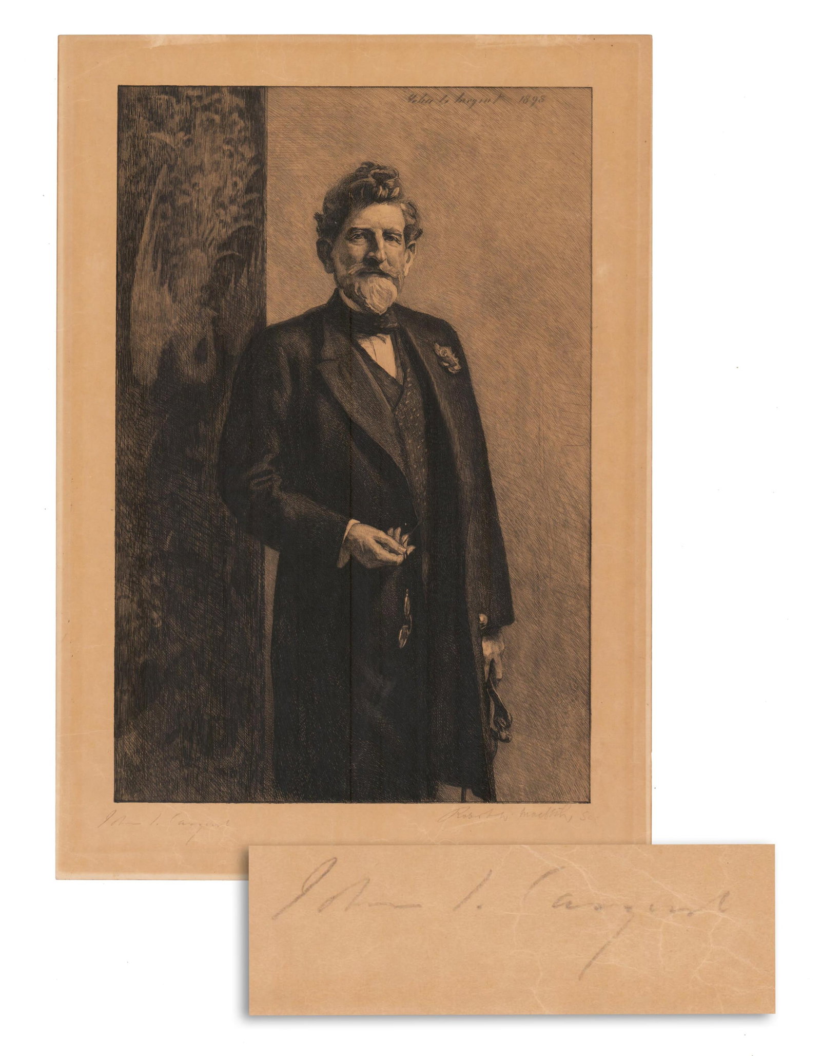 John Singer Sargent Signed Engraving of Calvin Brice, 1898 (1 of 3)