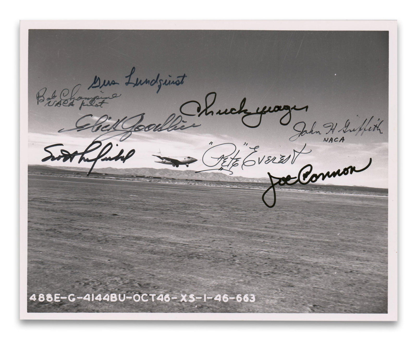 Bell X-1 Multi-Signed Photo Signed by 8 Pilots: Yeager, Crossfield & More! Pre-Cert Zarelli (1 of 1)