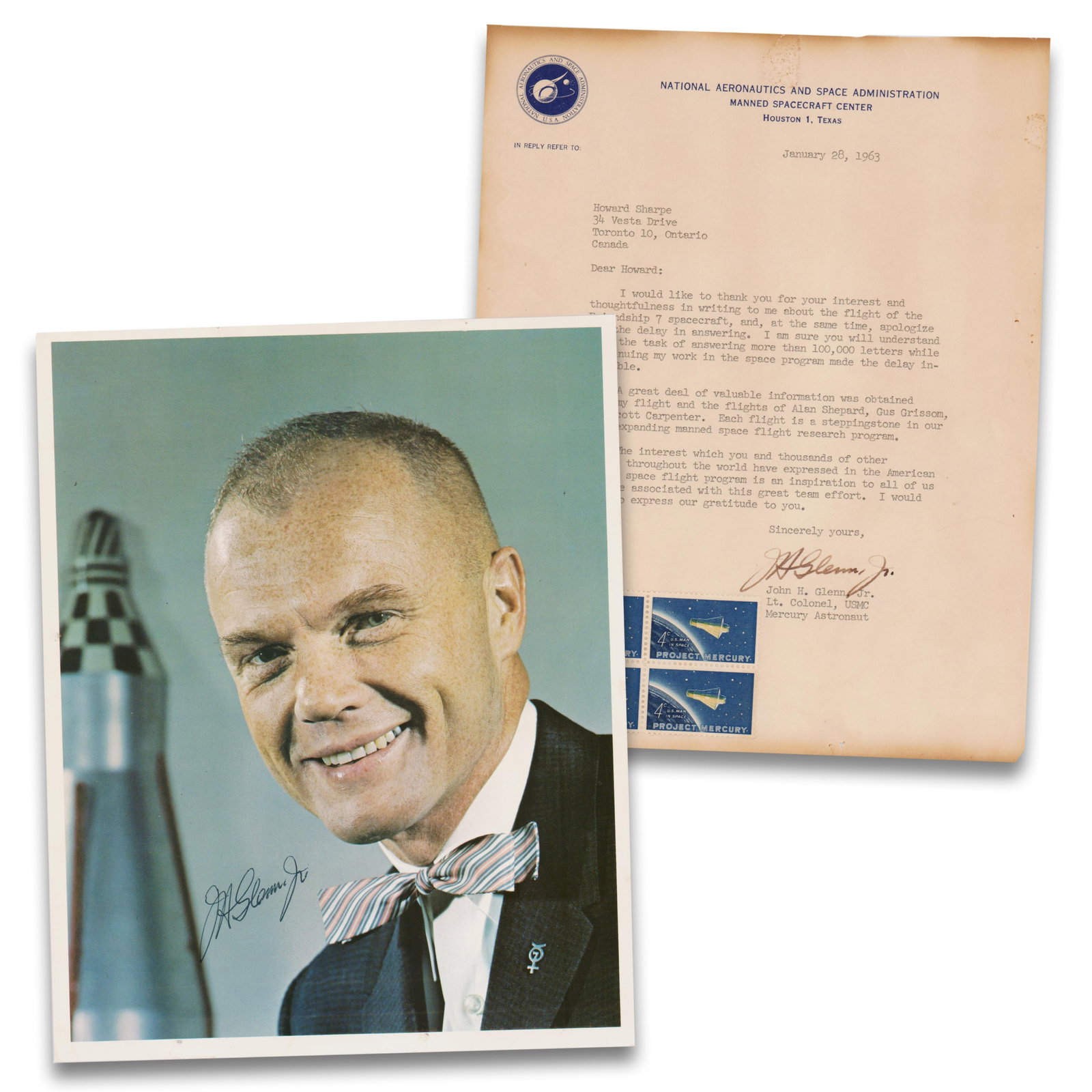 John Glenn TLS & SP, "…valuable information was obtained from my flight and the flights of (1 of 3)