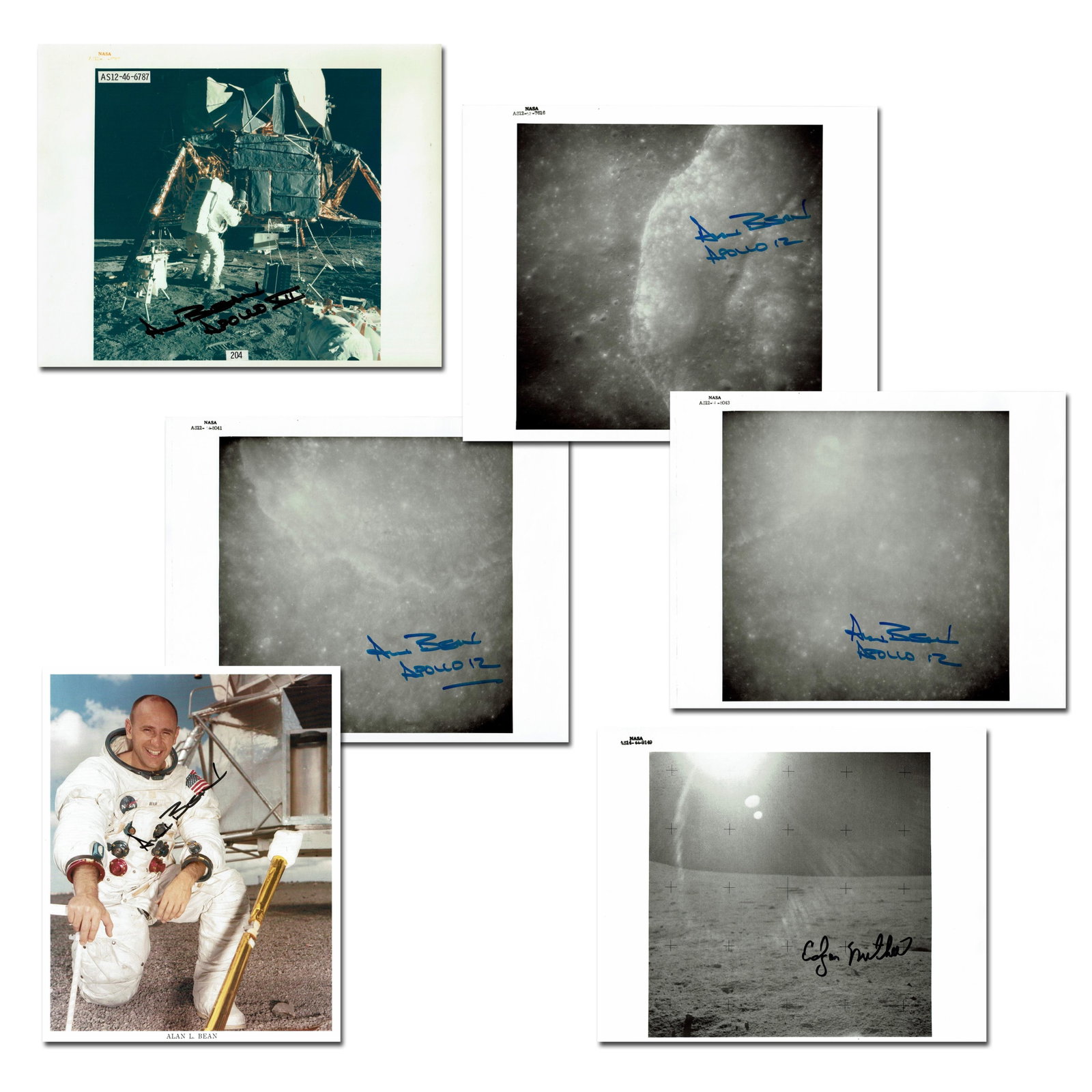 Moonwalkers Alan Bean & Edgar Mitchell Lot of 6 Signed Photos, Pre-Cert Zarelli (1 of 7)
