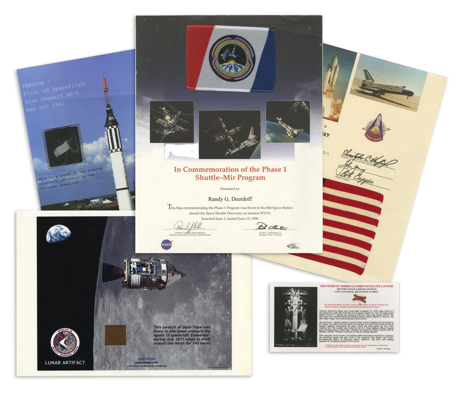 Assorted Flown Space Artifact Lot - Group of Five (1 of 7)