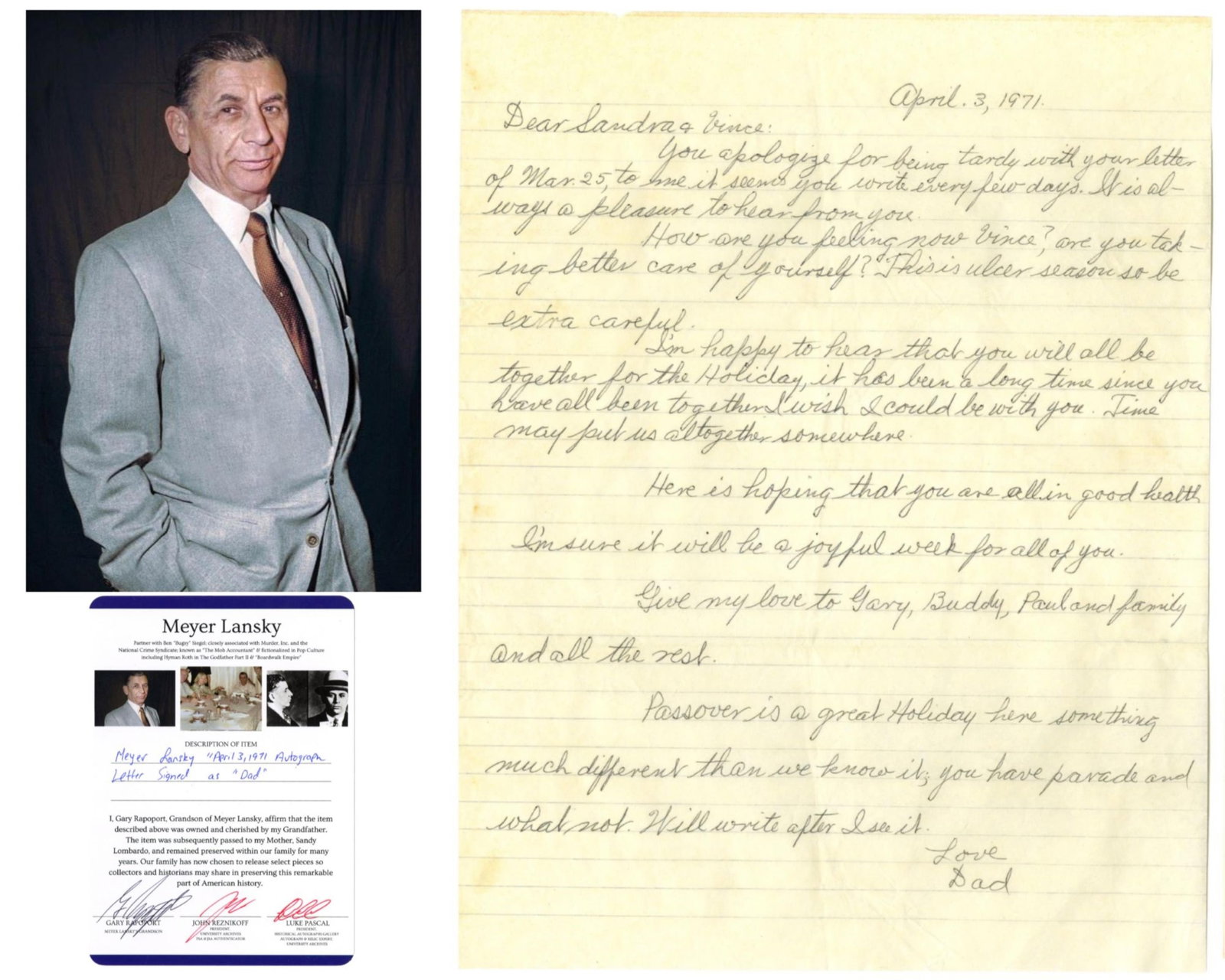 Meyer Lansky ALS "Passover is a great holiday" Ex. Lansky Grandson! (1 of 4)