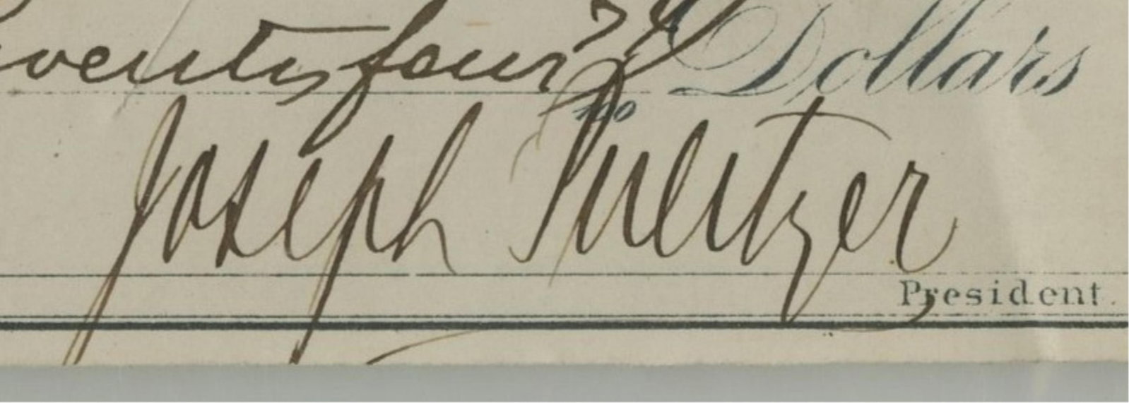 Joseph Pulitzer Signed Check PSA Slabbed MINT 9 - 2