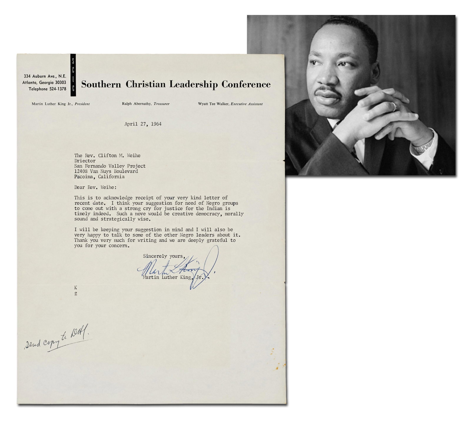 MLK on "need of Negro groups to come out with a strong cry of justice for the Indian" (1 of 4)