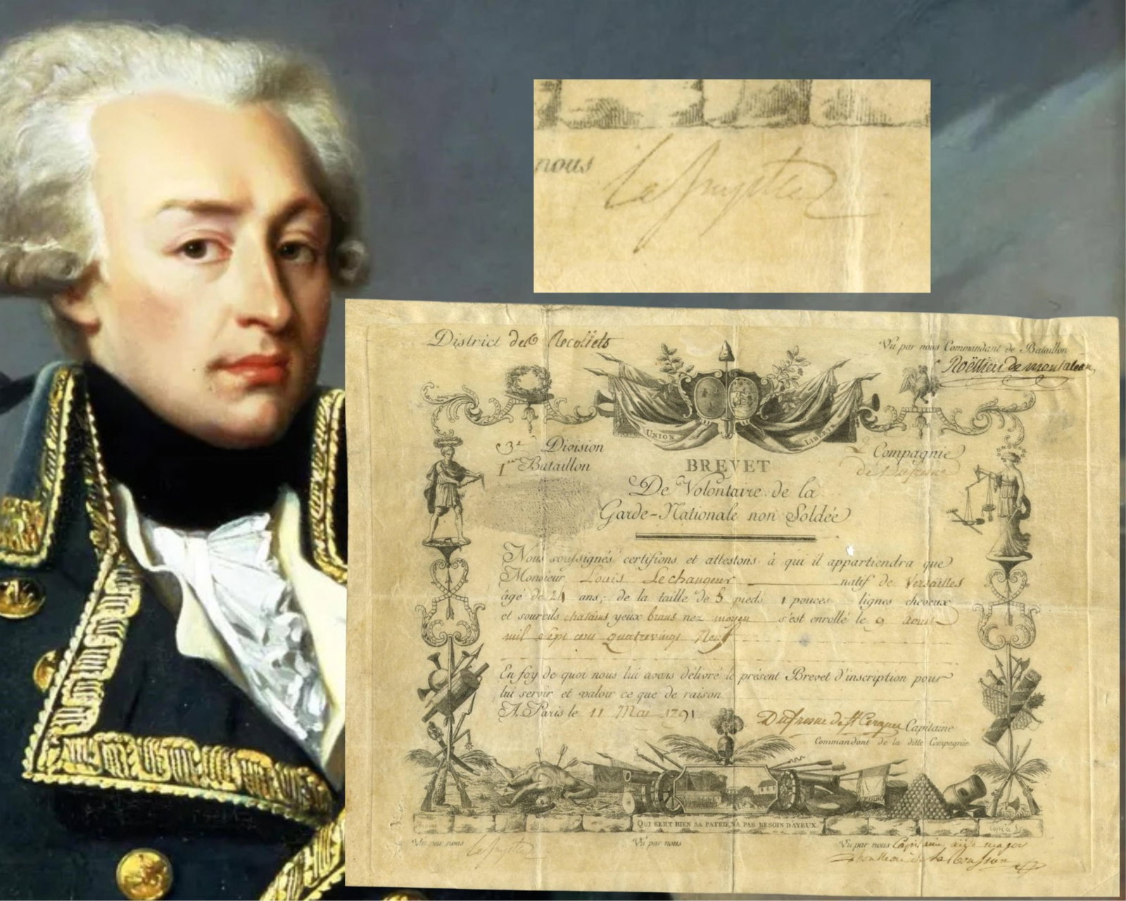 Very Rare Lafayette French Rev. Signed Enrollment Document! (1 of 4)