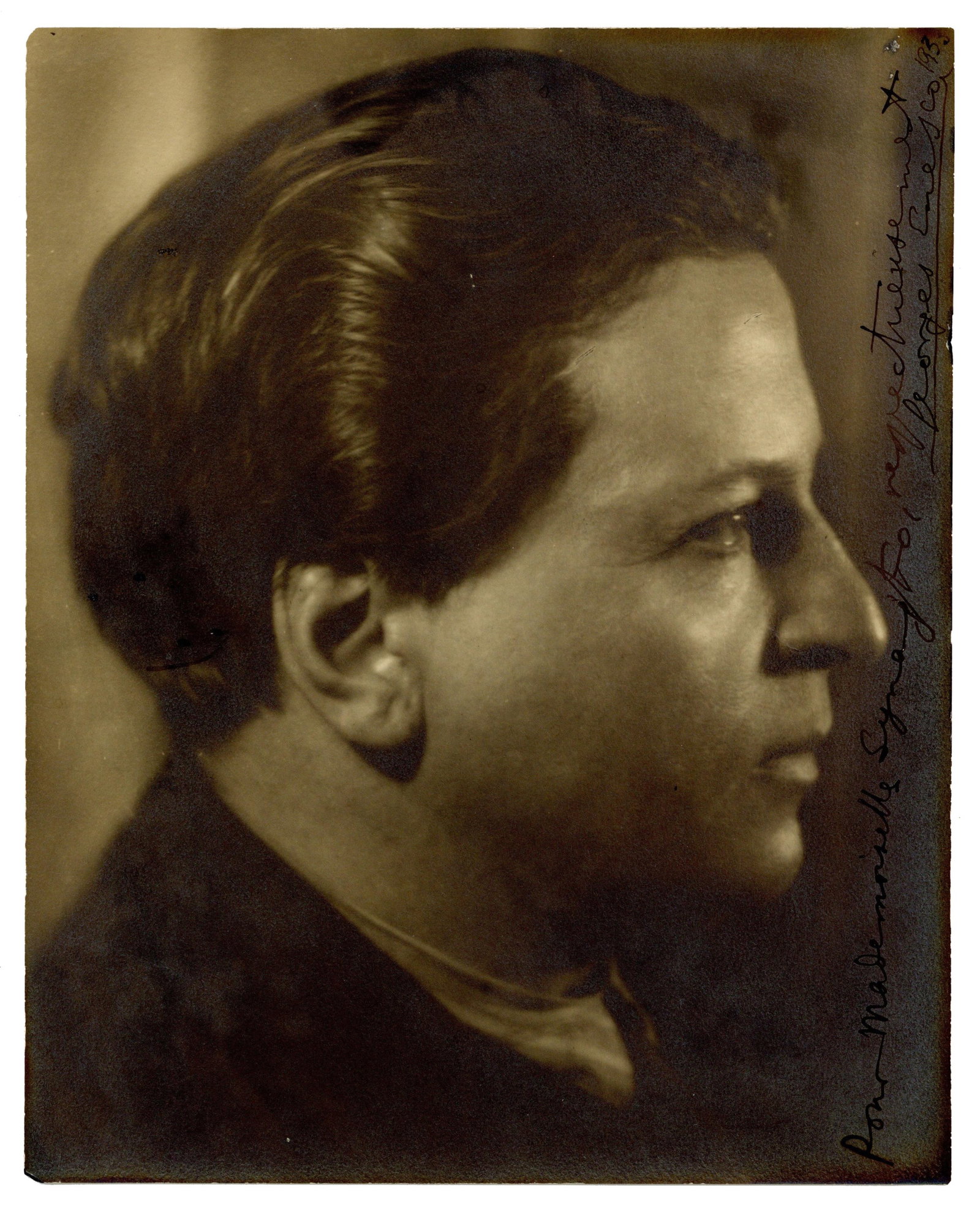 George Enescu Signed Presentation Photo: George Enescu n.p., ca. 1933 George Enescu Signed Presentation Photo Photograph A vintage photograph of Romanian concert musician George Enescu (1881-1955), signed, inscribed, and dated by him along