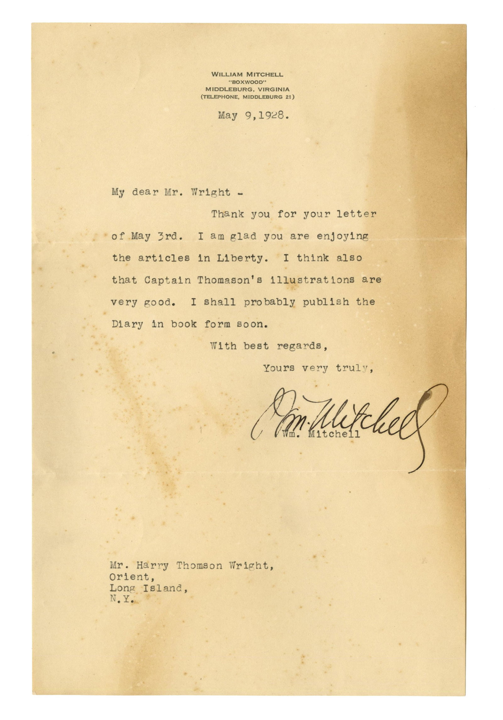 Bill Mitchell TLS on Publishing Diary Entries in "Liberty" Magazine (1 of 2)