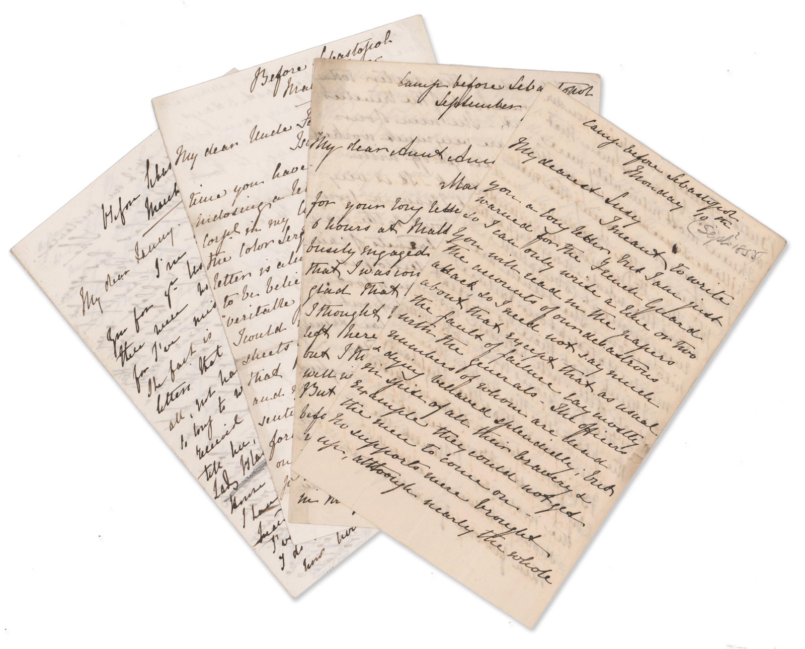 Charles H. Spencer-Churchill Letters Recounting the Siege of Sevastopol During the Crimean War (1 of 1)