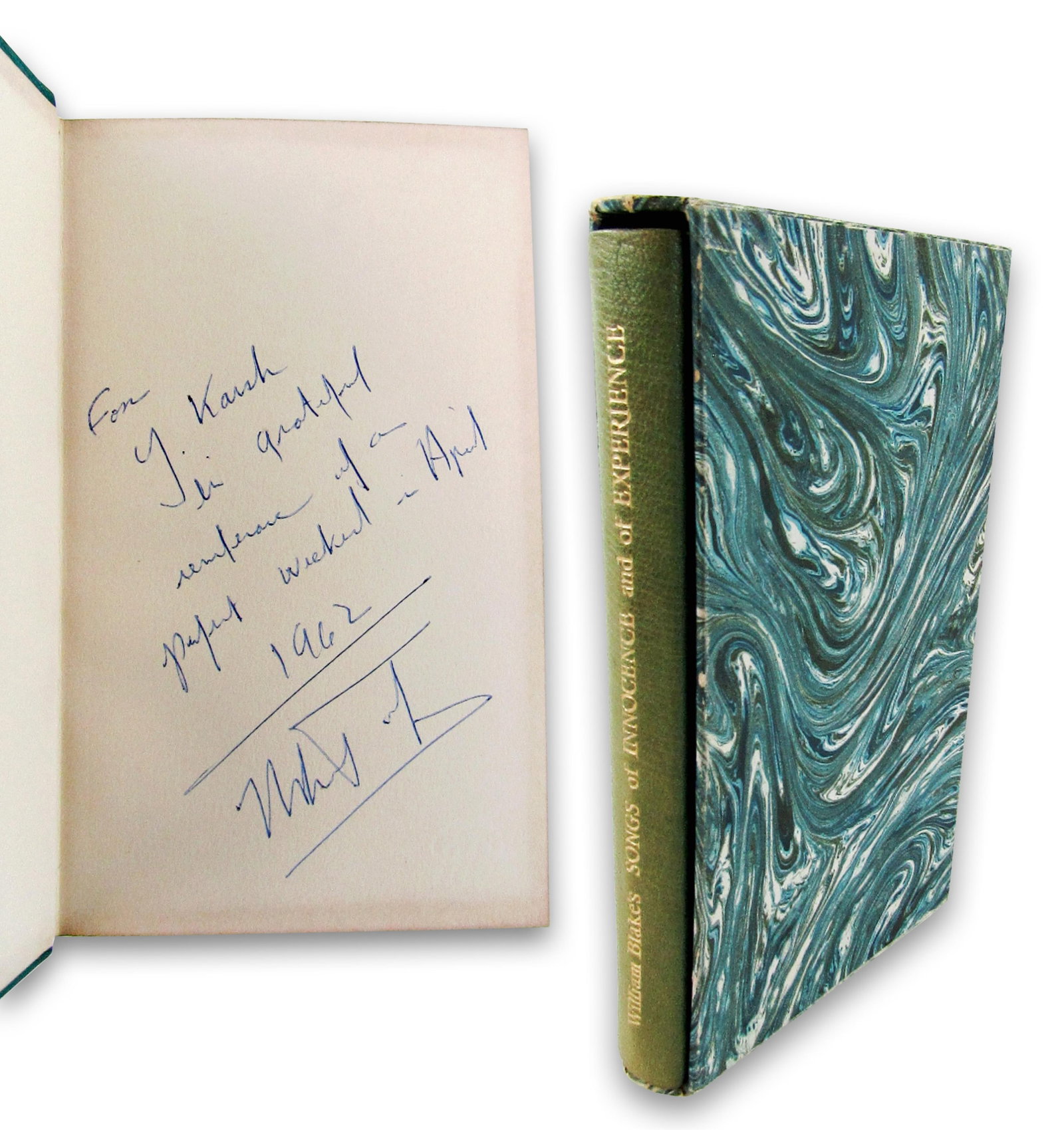 Wm. Blake's 'Songs of Innocence & Experience' 1955 Ltd. Edition Gifted to Yousuf Karsh, Ex. Karsh: William Blake London, England, ca. 1955 Wm. Blake's 'Songs of Innocence & Experience' 1955 Ltd. Edition Gifted to Yousuf Karsh, Ex. Karsh Estate Signed book Stunning facsimile reproduction of William 