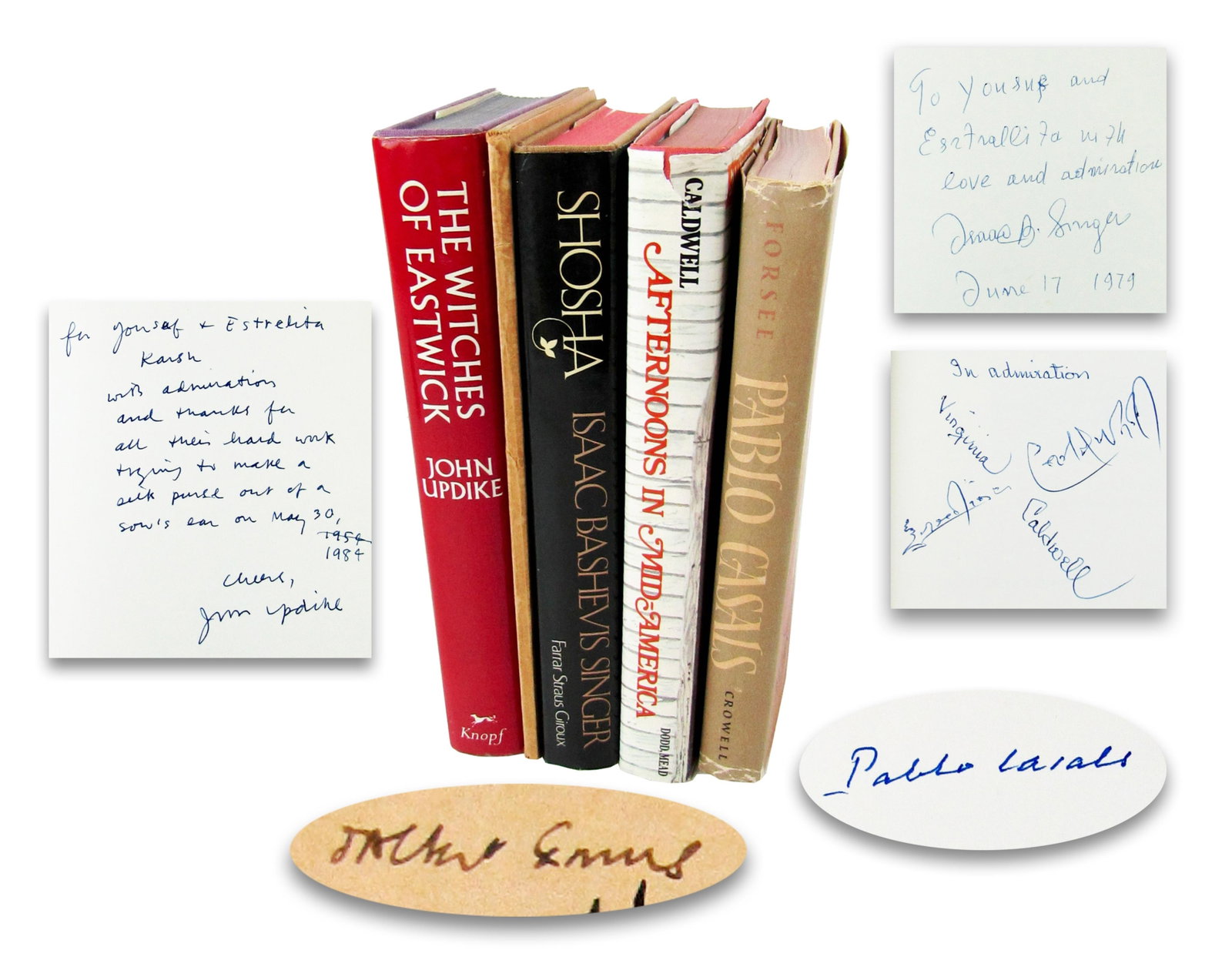 Literary Dealer's Lot of (5) SBs Inscribed to Photographer Yousuf Karsh: Camus, Updike, Caldwell & (1 of 16)