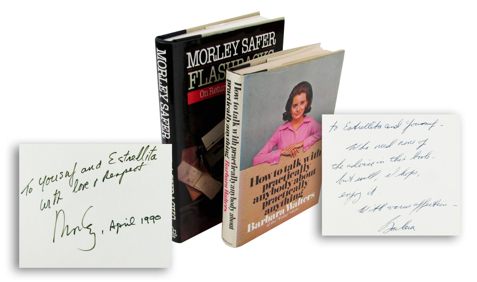 [Journalism] Barbara Walters & Morley Safer (2) SBs Inscribed to Photographer Yousuf Karsh, Ex. (1 of 8)
