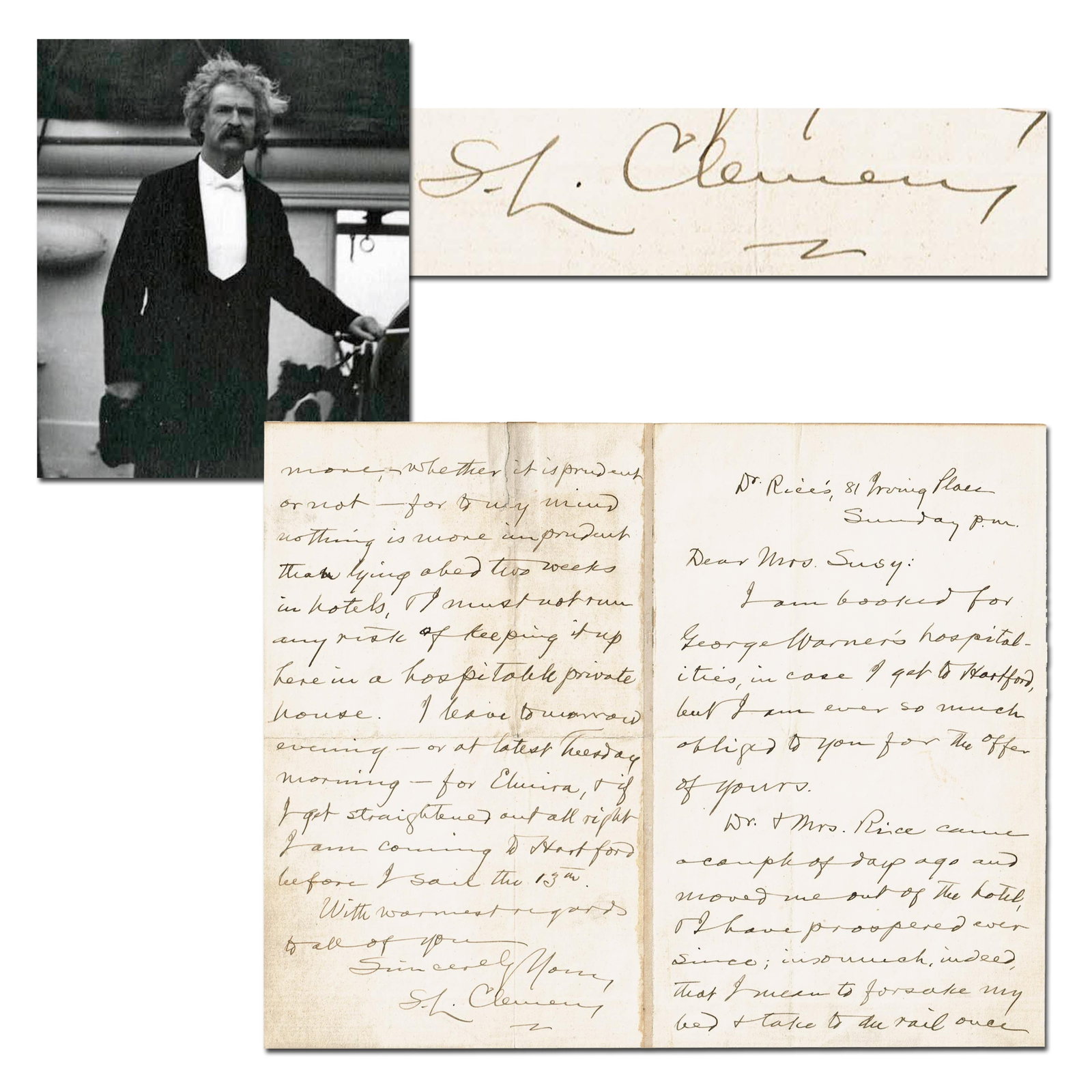 S.L. Clemens Fantastic Lengthy Letter, Excellent Provenance, Ex-Christie's (1 of 5)