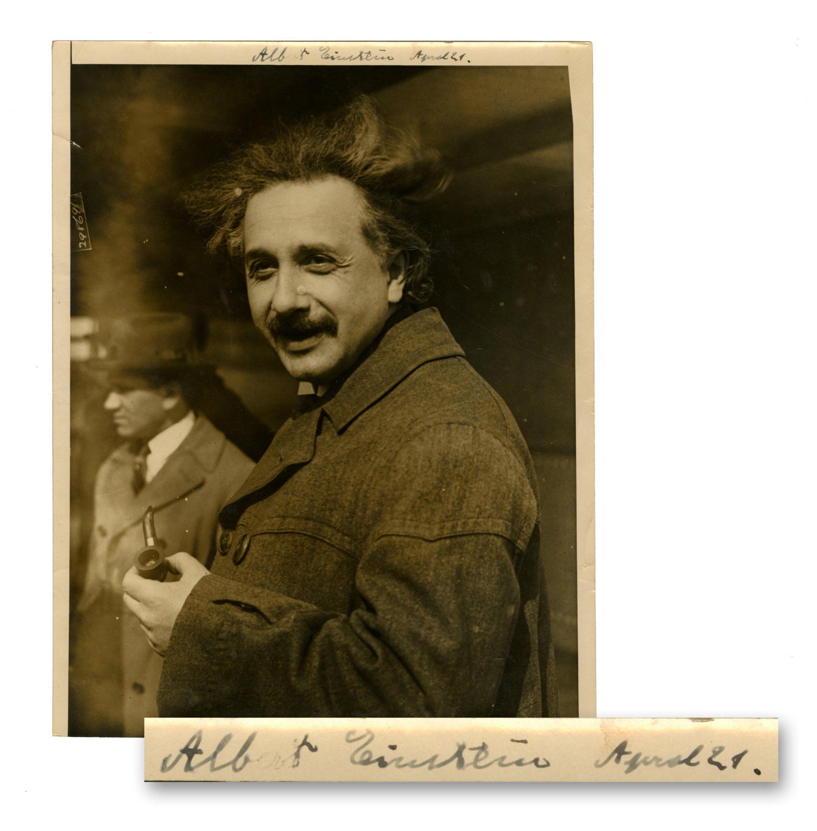 A. Einstein SP to Japanese Steel Employee, Whose Downfall Later Came After Atomic Bomb- Fantastic: Albert Einstein New York, NY A. Einstein SP to Japanese Steel Employee, Whose Downfall Later Came After Atomic Bomb- Fantastic Provenance! Signed photograph A vintage, sepia-toned photograph of
