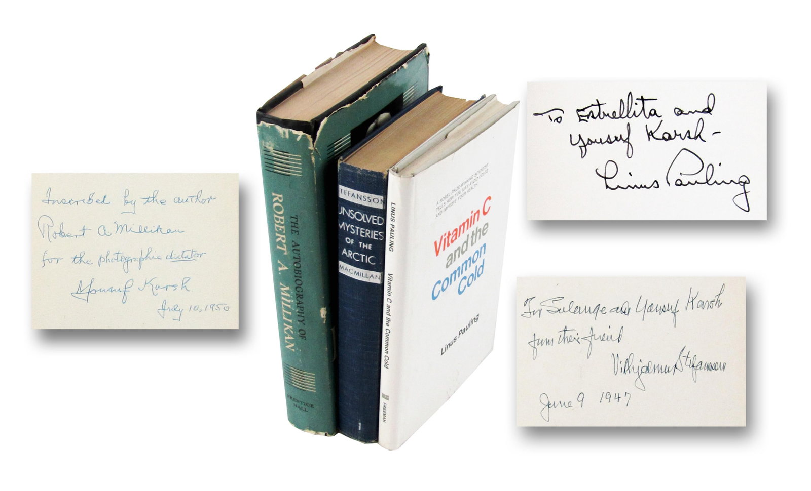 Science & Exploration Dealer's Lot of (3) SBs Inscribed to Yousuf Karsh, Ex. Karsh Estate: Miscellaneous Science & Exploration Notables various, ca. 1945-1970 Science & Exploration Dealer's Lot of (3) SBs Inscribed to Yousuf Karsh, Ex. Karsh Estate Group signed books A collection of three