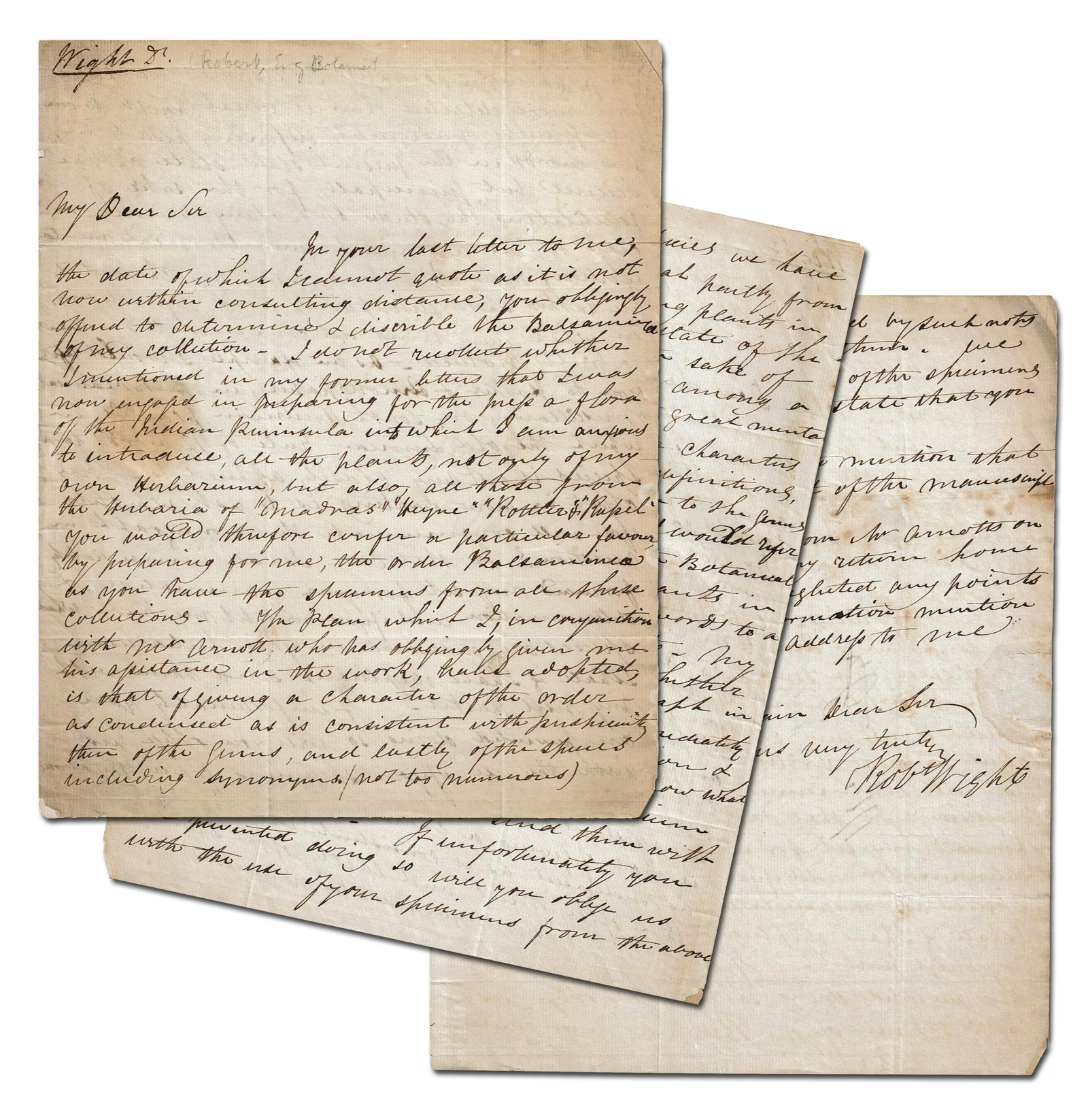 Scottish Surgeon Robert Wight ALS to Mentor of Charles Darwin (1 of 6)
