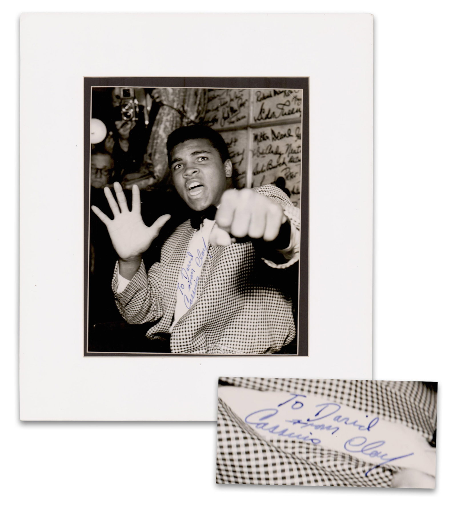 Muhammad Ali, "Cassius Clay", Signed 1963 Press Photo Predicting Fight With Henry Cooper (1 of 3)