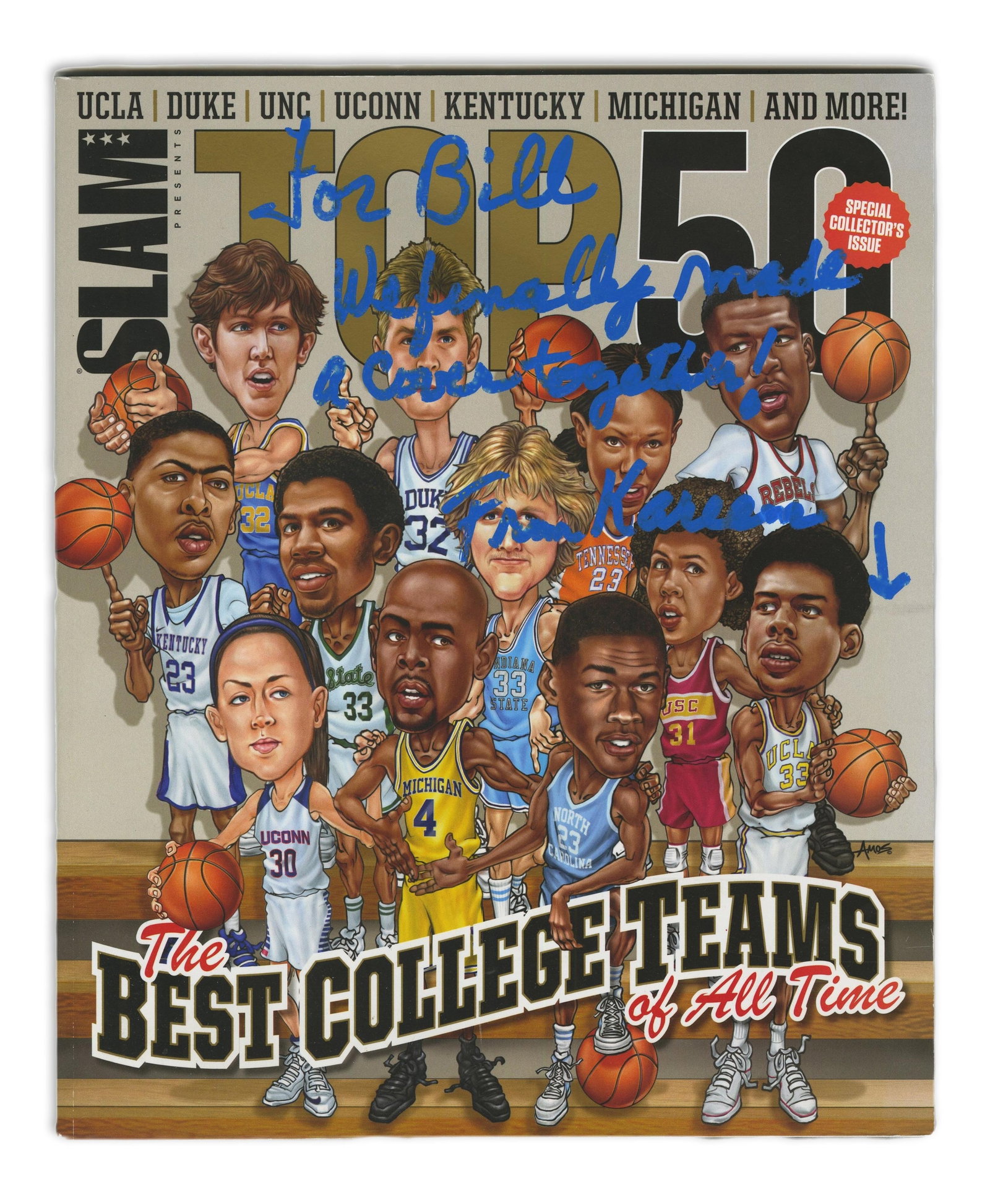 Kareem Abdul Jabbar to Bill Walton - Great Inscription on Magazine Gifted by Kareem: "We finally: Kareem Abdul Jabbar n.p., ca. 2021 Kareem Abdul Jabbar to Bill Walton - Great Inscription on Magazine Gifted by Kareem: "We finally made a cover together!" Signed Magazine/Comic Kareem Abdul Jabbar