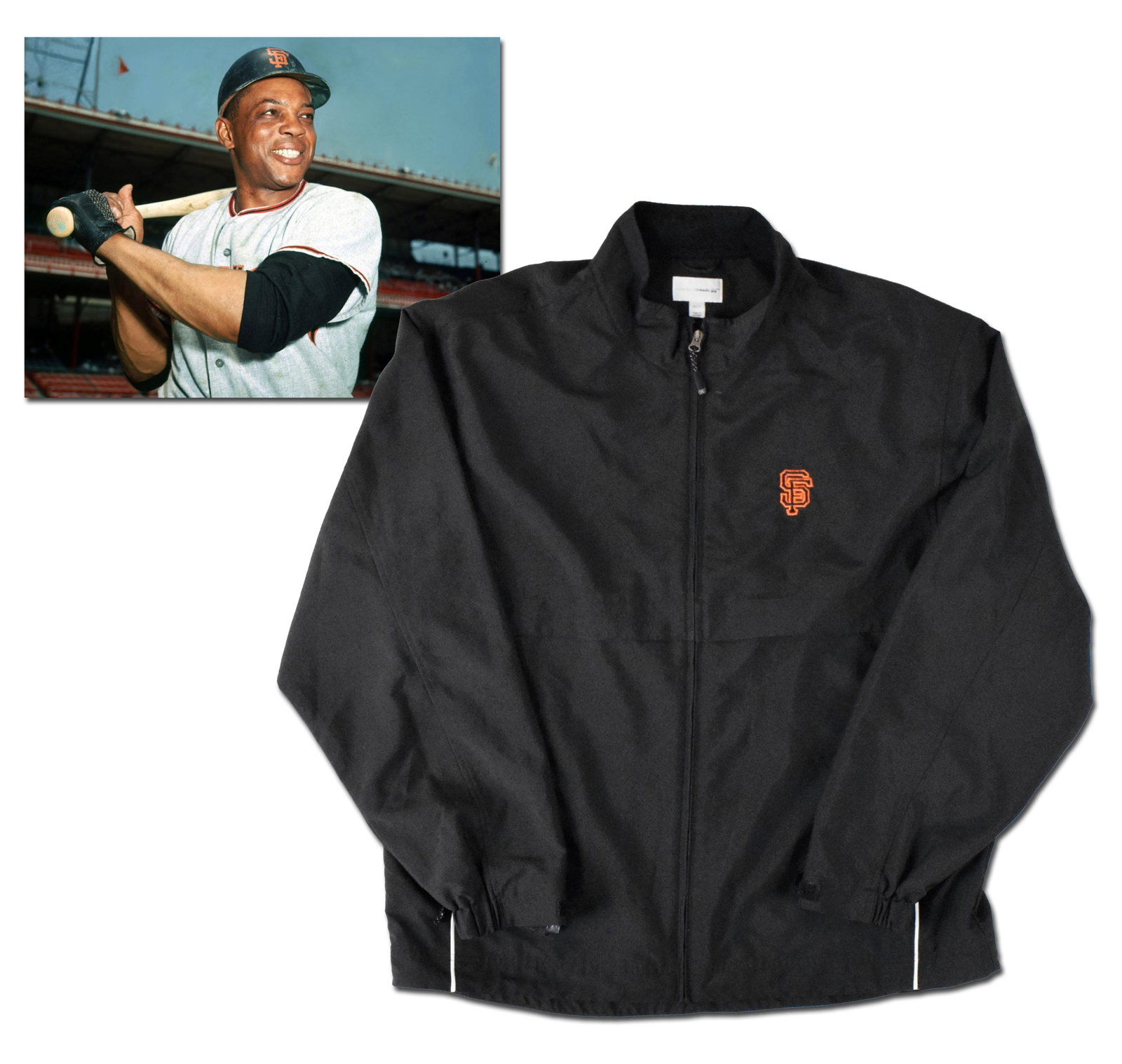 Willie Mays Personally Owned & Worn San Francisco Giants Jacket, Ex-Willie Mays Collection: Willie Mays n.p., n.d. Willie Mays Personally Owned & Worn San Francisco Giants Jacket, Ex-Willie Mays Collection Apparel Willie Mays (1931-2024). His personally owned and worn San Francisco Giants