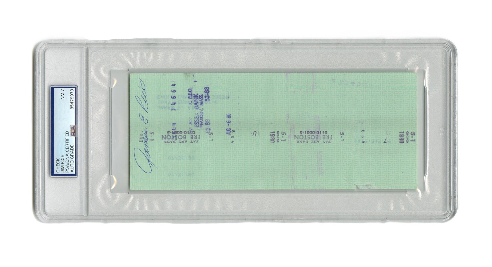 Jim Rice Signed Payroll Check - 3