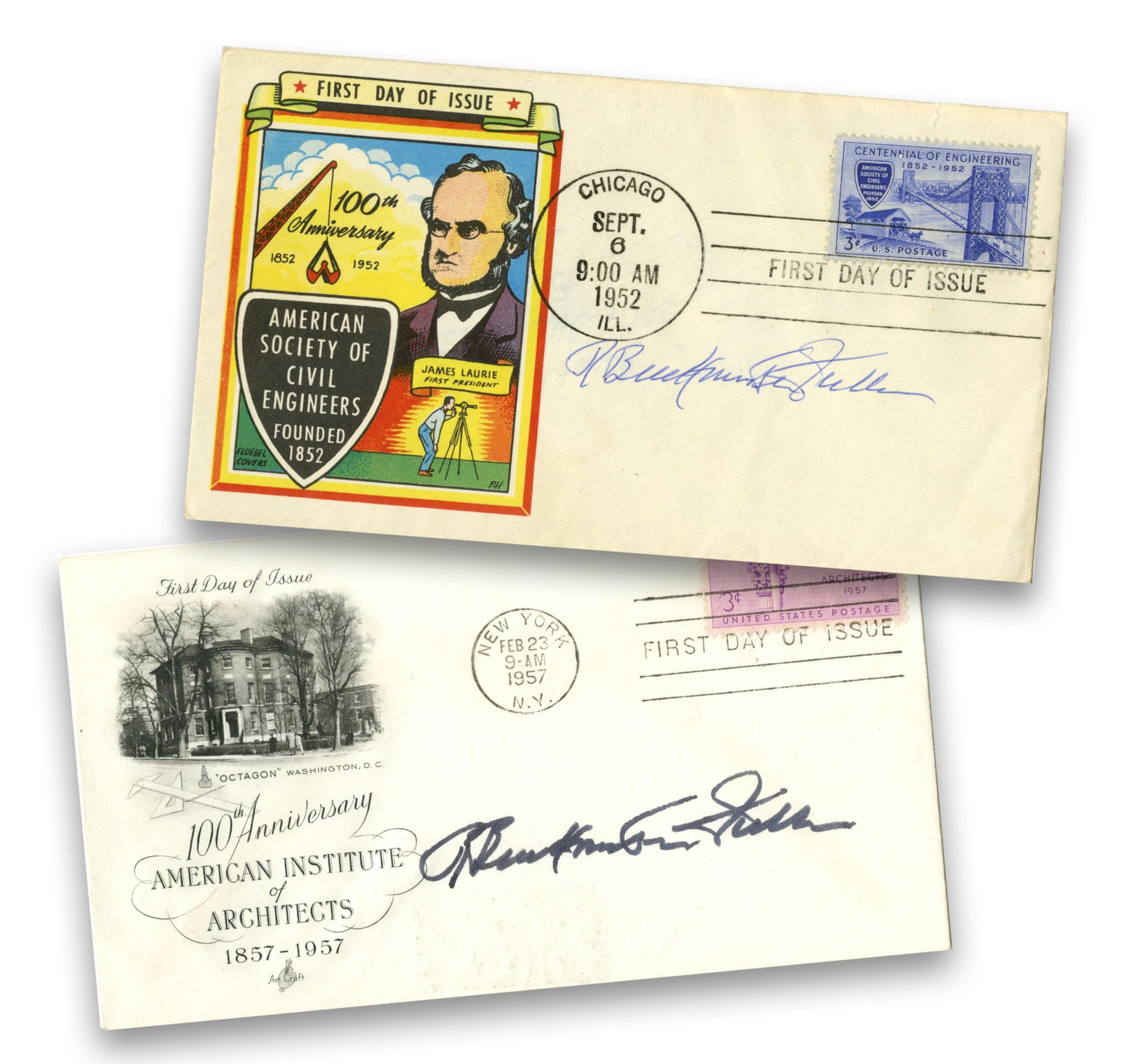 Buckminster Fuller (2) Signed First Day Covers (1 of 3)