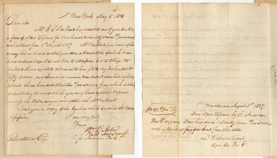 William Astor ALS to Robert Stuart Re: Payment to G.S. Hubbard - 3 Movers & Shakers of the 19th C. (1 of 6)