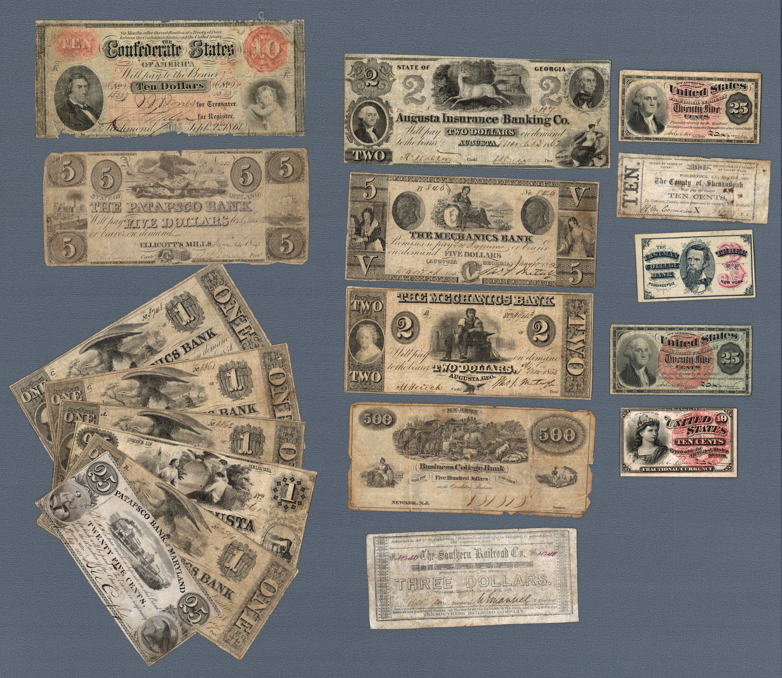 19th Century Fractional & Broken Notes (18) (1 of 1)