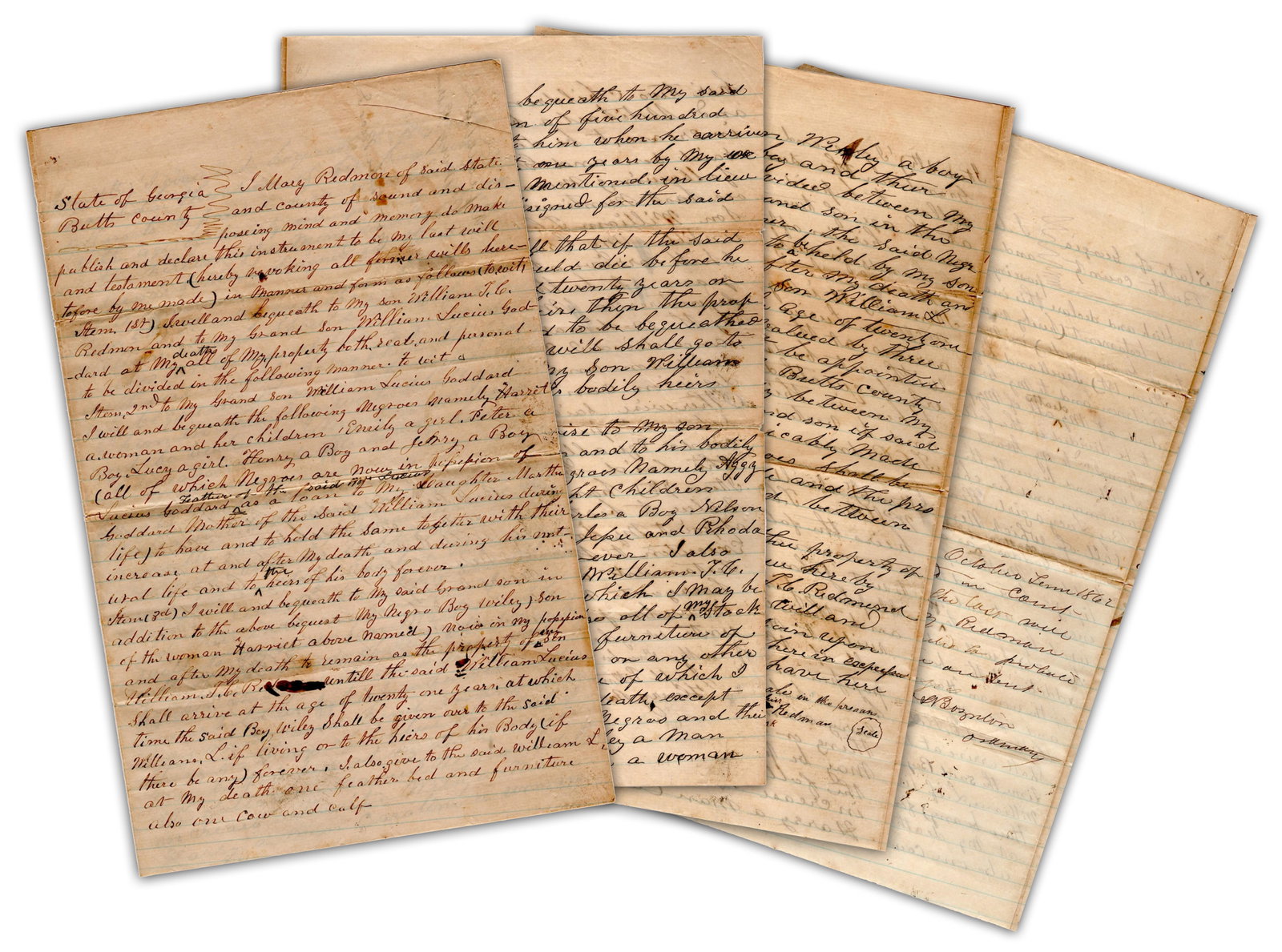 Widow & Slaveowner Attempts to Distribute Slaves Among Heirs During Civil War (1 of 5)
