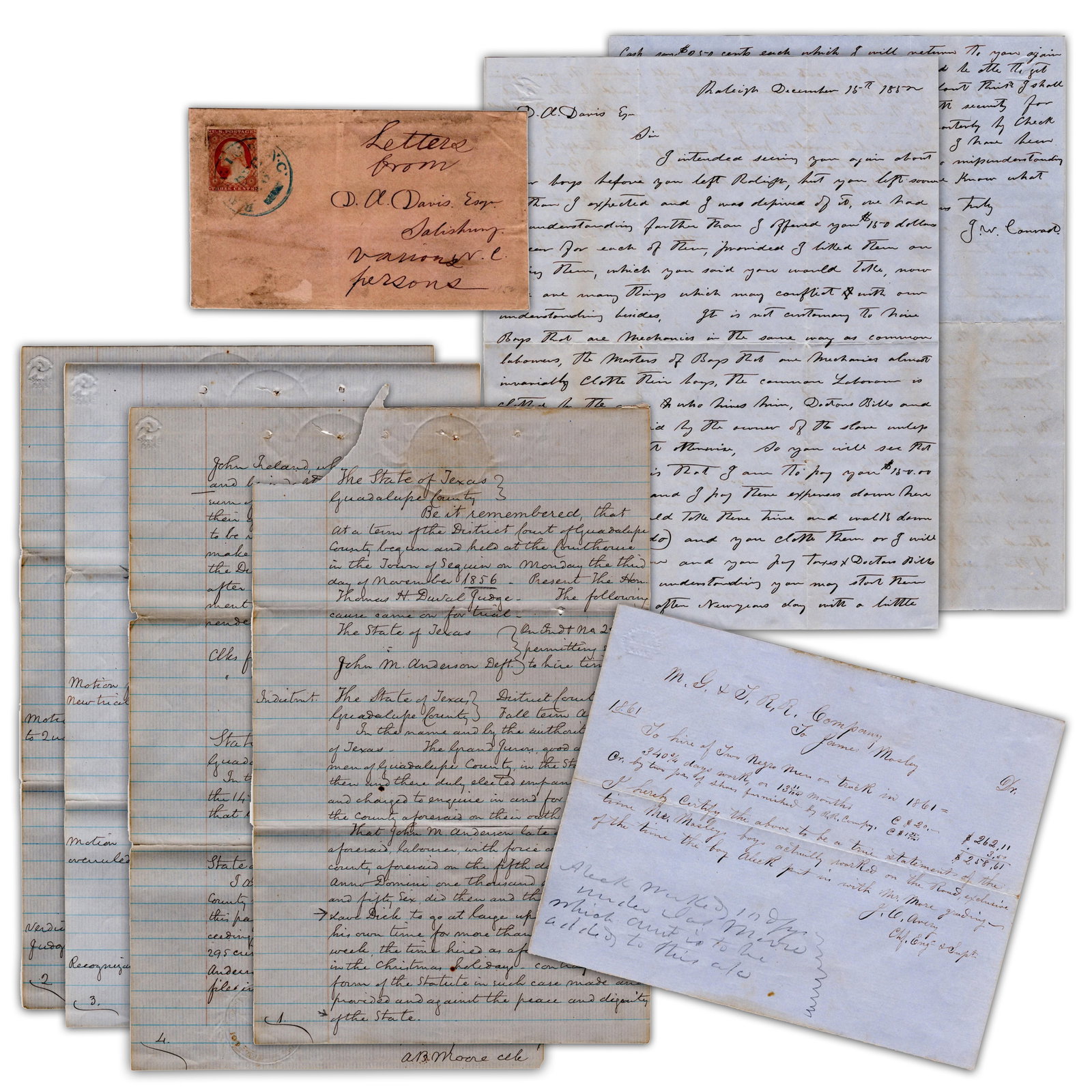 Individuals & Railroads Hire Slaves; Slaveowner Faces Legal Trouble for Allowing Slave to Hire (1 of 10)