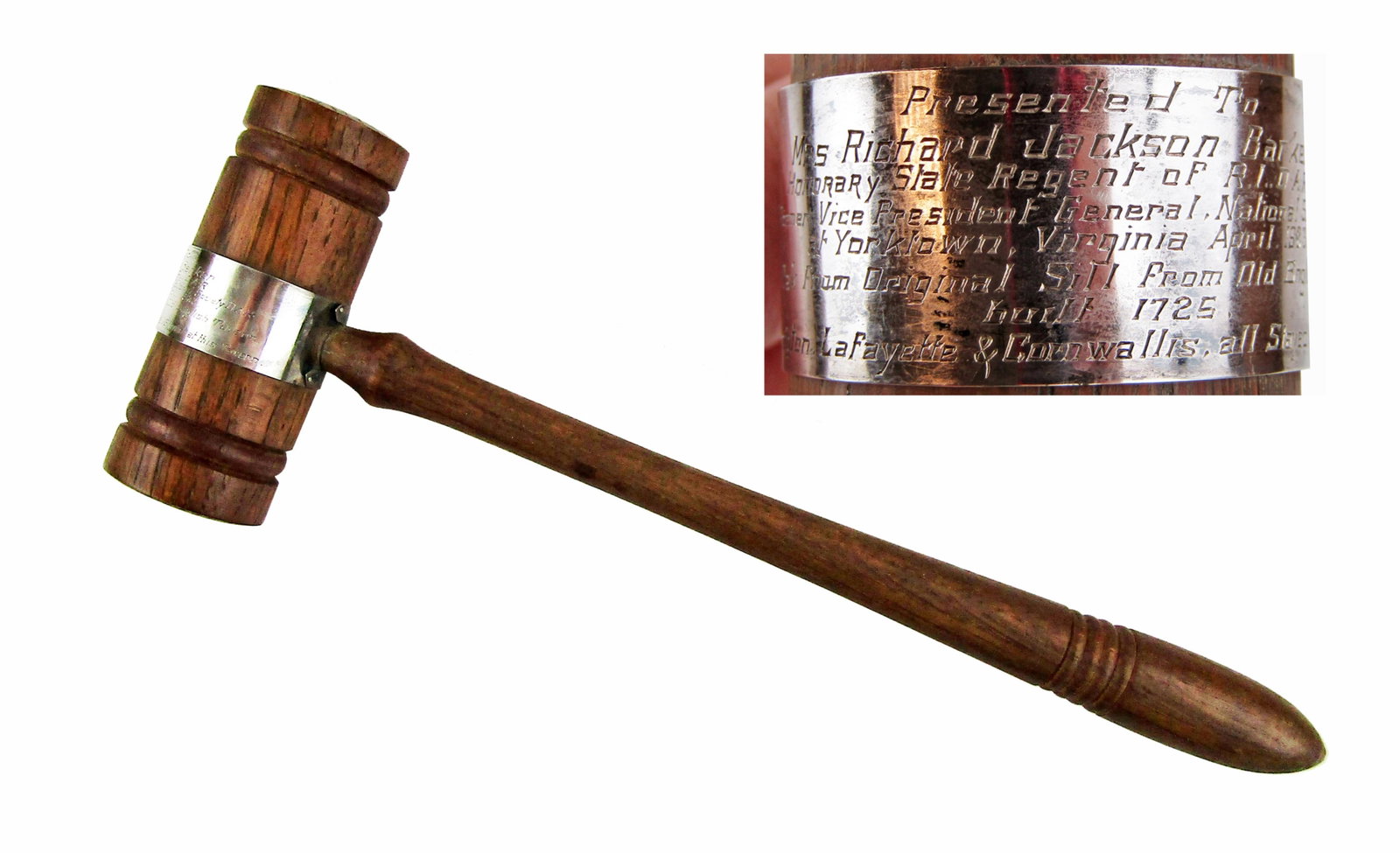 Yorktown Old English Tavern Relic Presented To D.A.R. Descendant In 1923 (1 of 4)