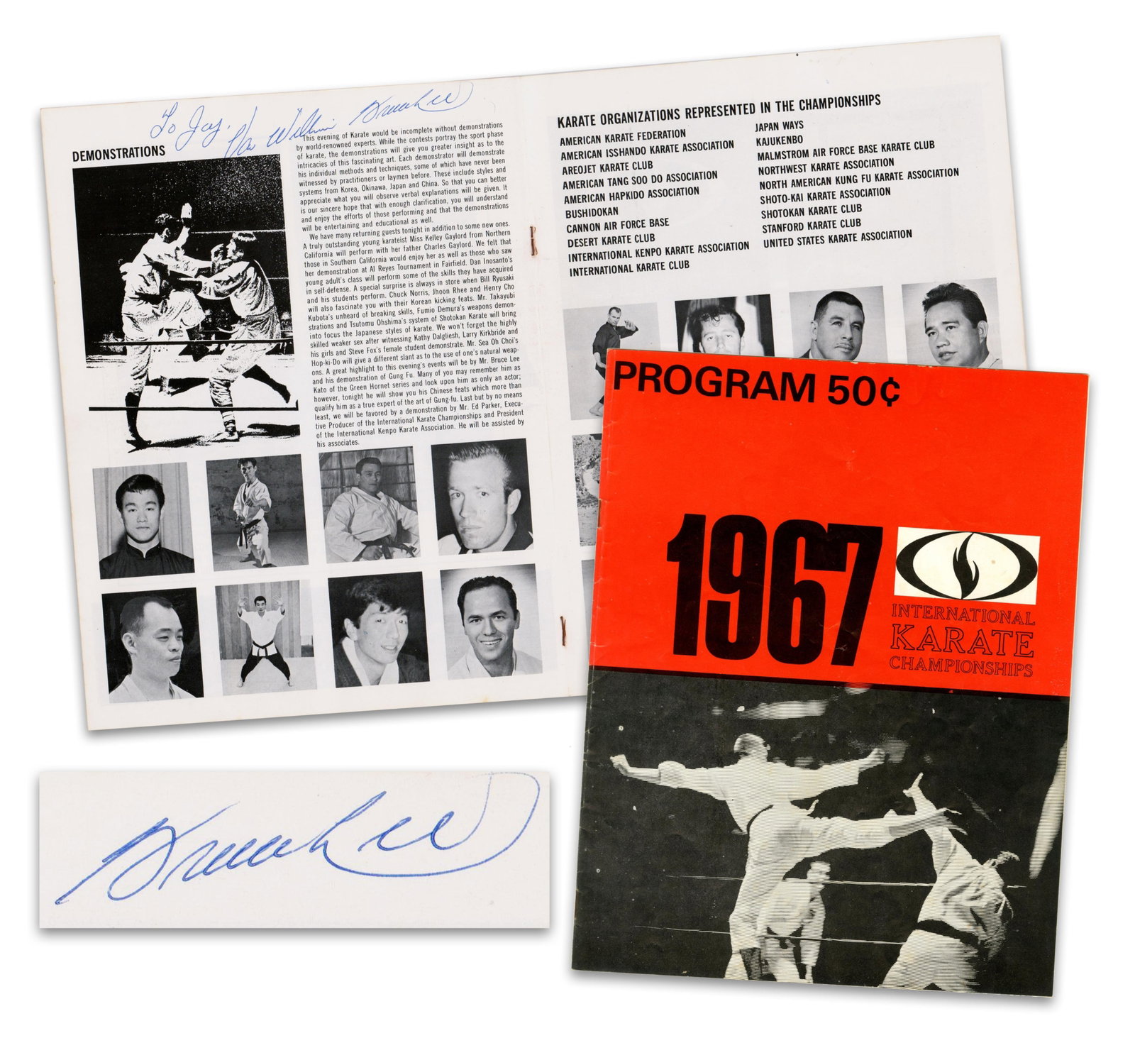 Bruce Lee & "Green Hornet" Van Williams Signed 1967 Program From Int'l Karate Comp; Fantastic (1 of 8)