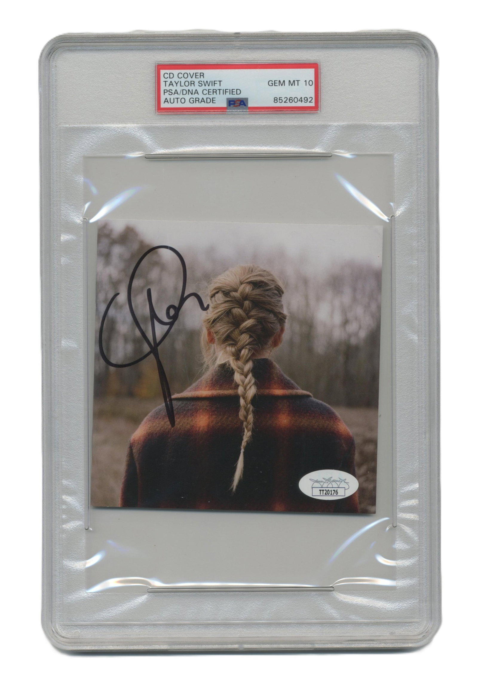 Taylor Swift PSA GEM MINT 10 Signed Evermore CD Insert (Rare Version): Taylor Swift n.p., ca. 2020-2024 Taylor Swift PSA GEM MINT 10 Signed Evermore CD Insert (Rare Version) Signed Pamphlet/Booklet A signed Evermore CD album cover by Taylor Swift. Measuring 4.75" x 4.75"
