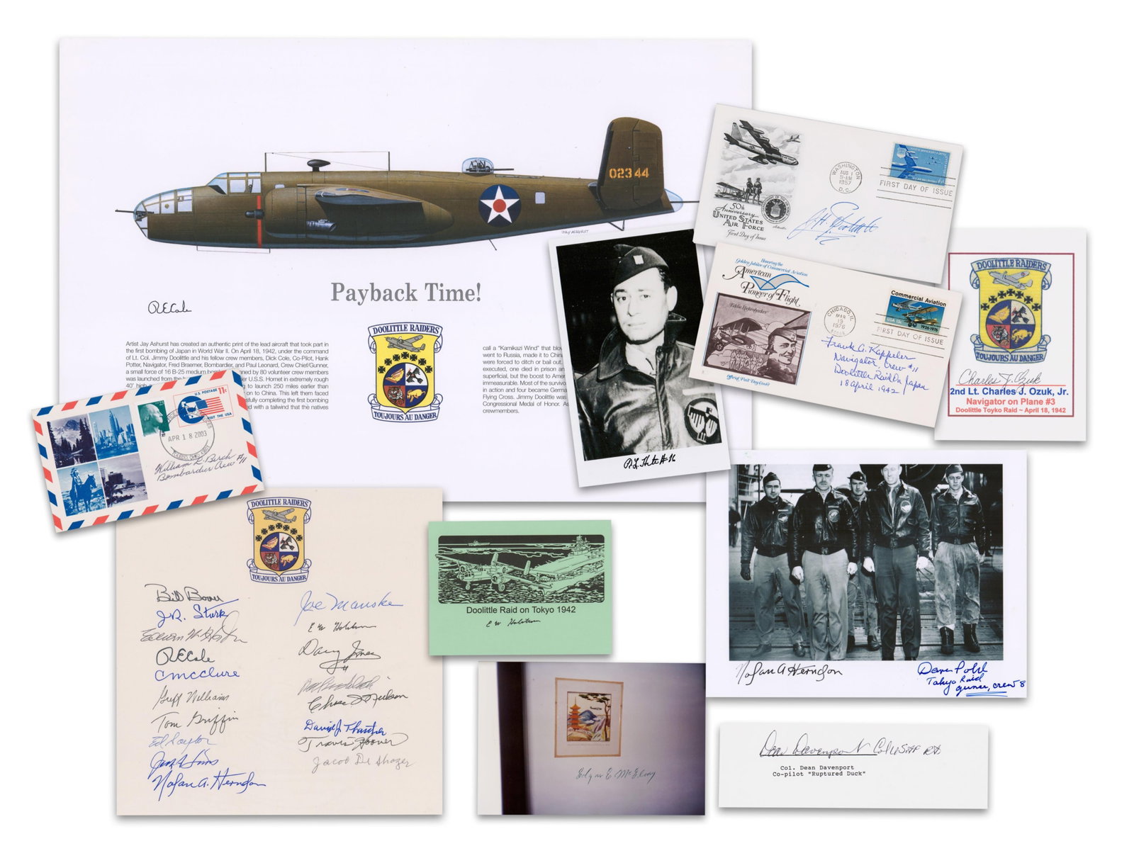 Doolittle & 25 of His Raiders Autograph Collection ft. Members of All 16 Crews! 11 pcs (1 of 6)