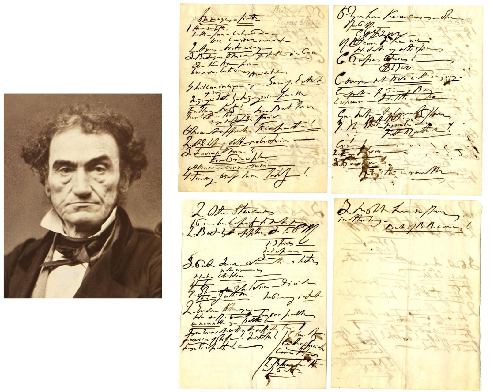 Rufus Choate Handwritten Legal Brief & Notes In Preparation for Trial (1 of 5)