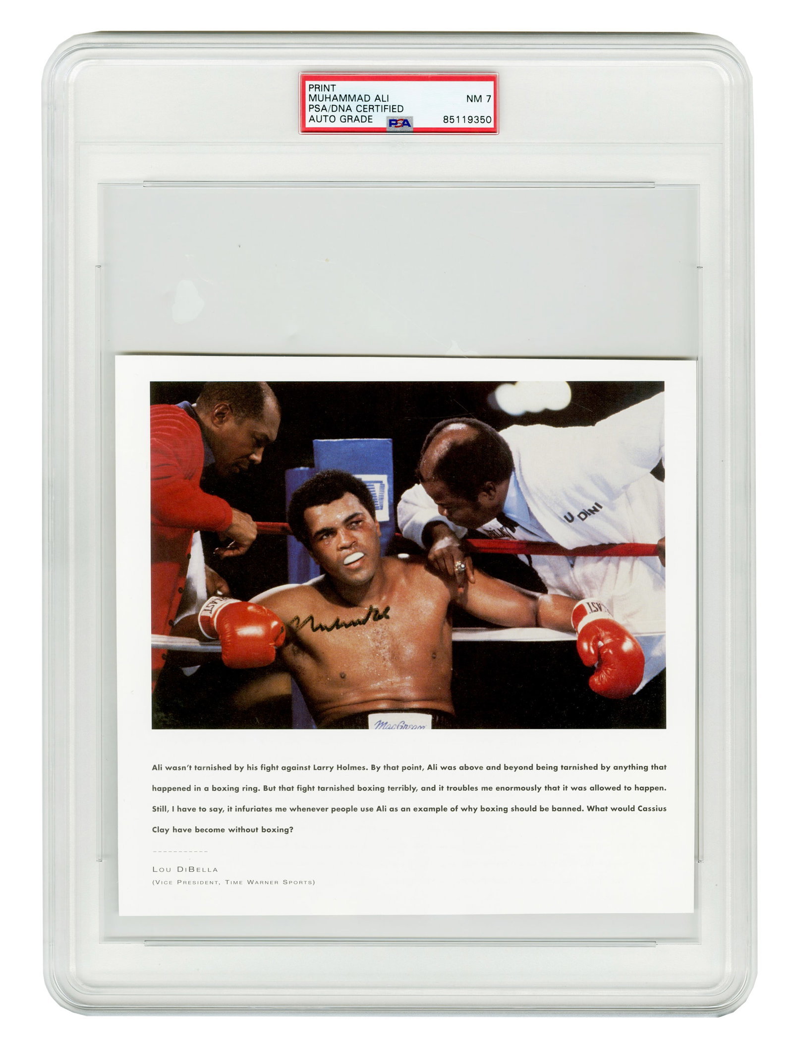 Ali vs. Holmes Print Signed By Muhammad Ali, PSA Slabbed (1 of 3)