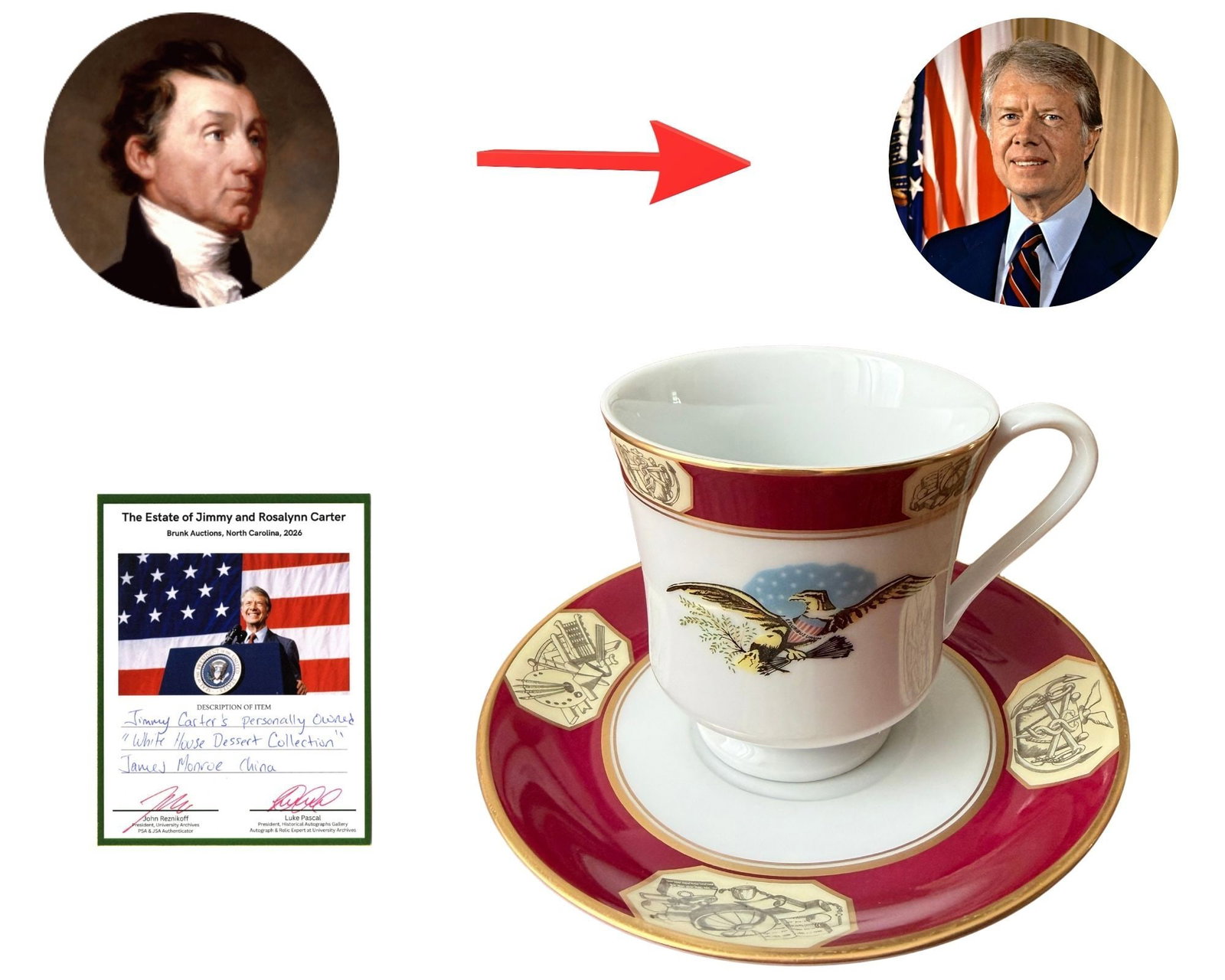 Jimmy Carter Owned James Monroe Presidential China Set (1 of 4)