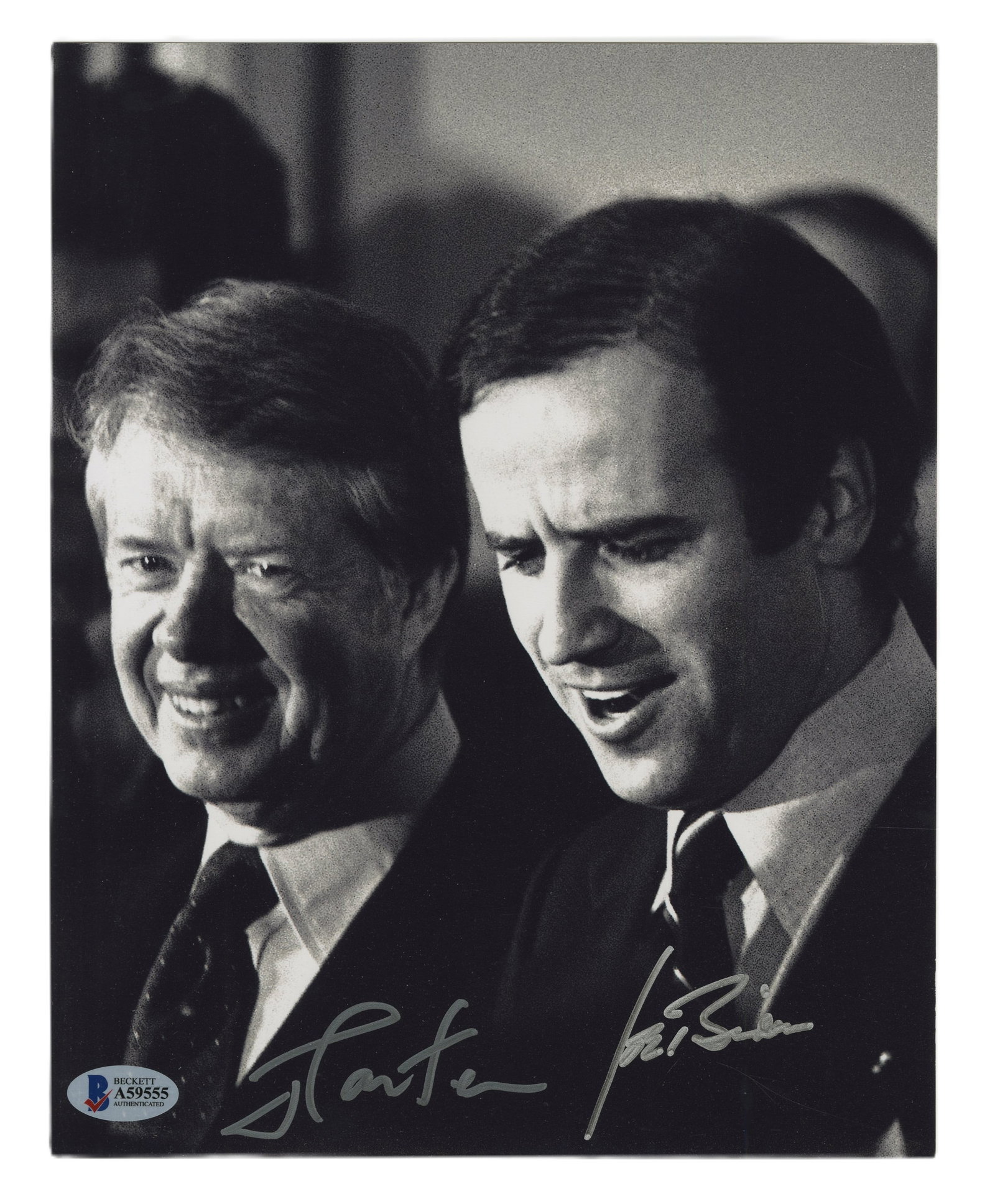 Joe Biden & Jimmy Carter Rarely Seen Signature Combo on One Photo, Beckett LOA (1 of 3)