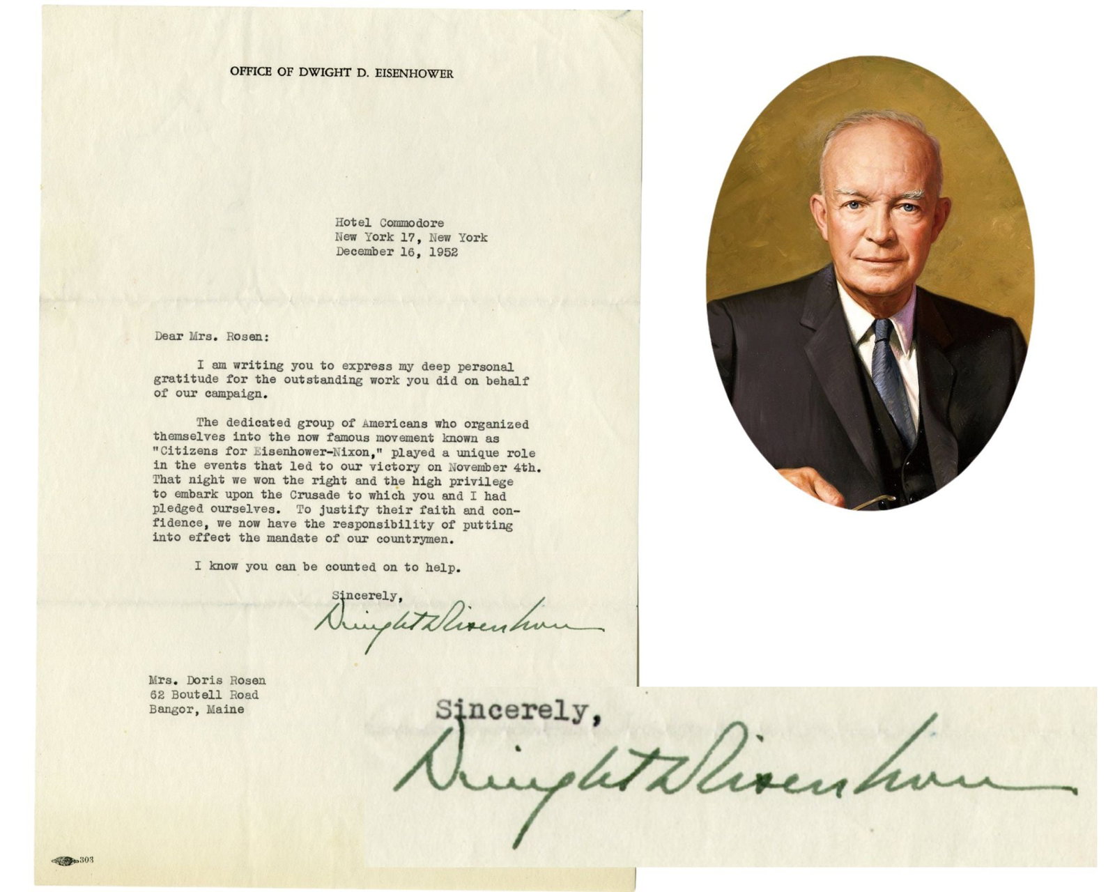 D. Eisenhower on "the mandate of our countrymen" as President-Elect (1 of 4)