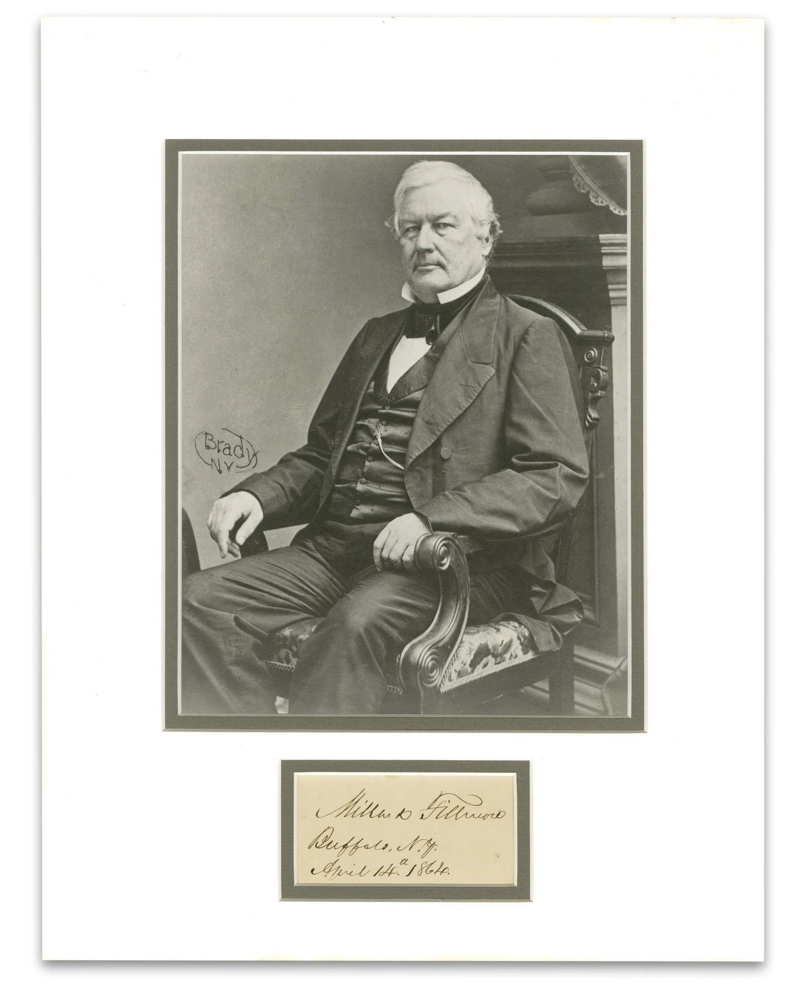 Millard Fillmore War-Dated Card Signed One Year Before Lincoln's Assassination (1 of 2)