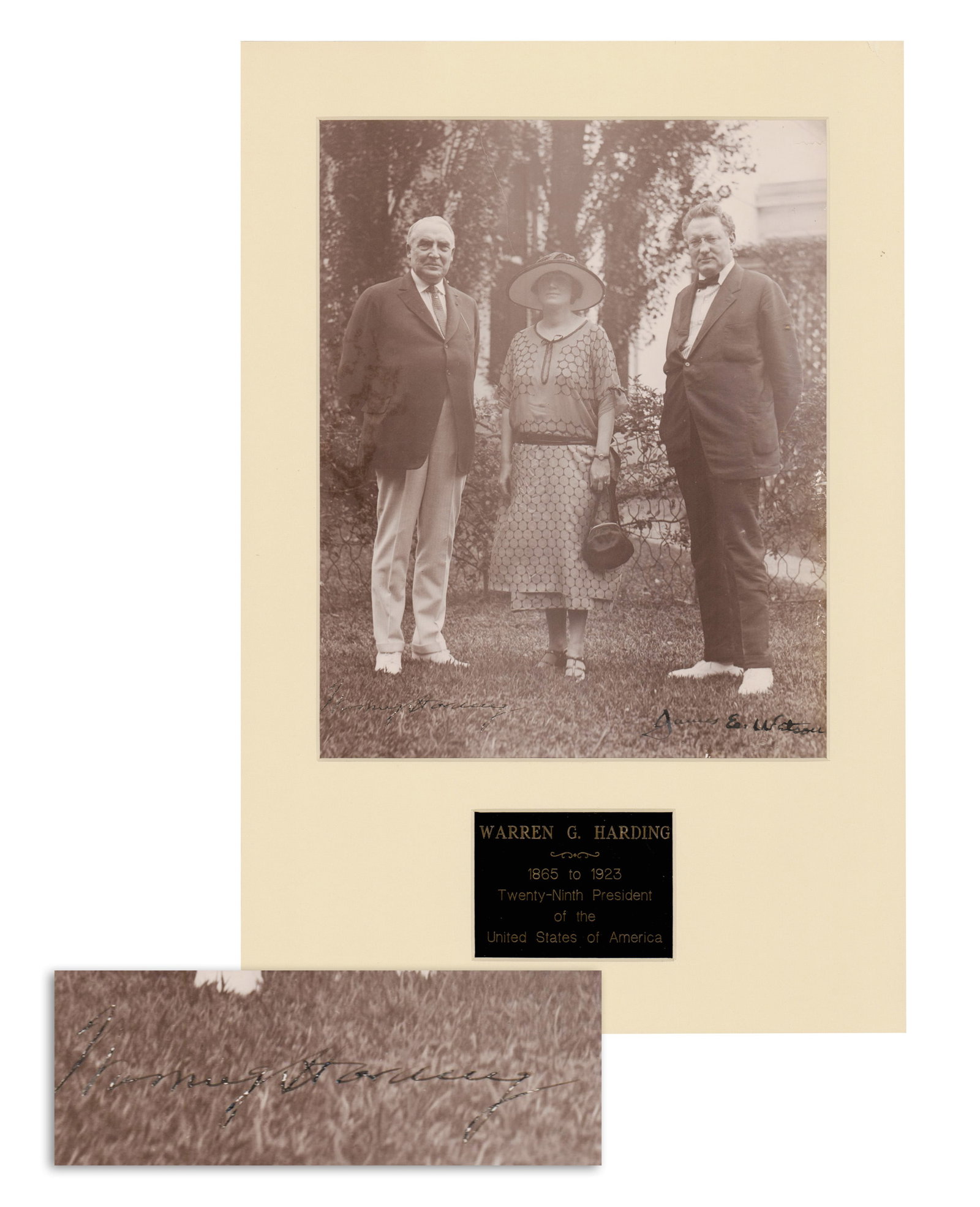 Warren Harding & Sen. James Warren Signed Photo, ca. 1922 (1 of 3)