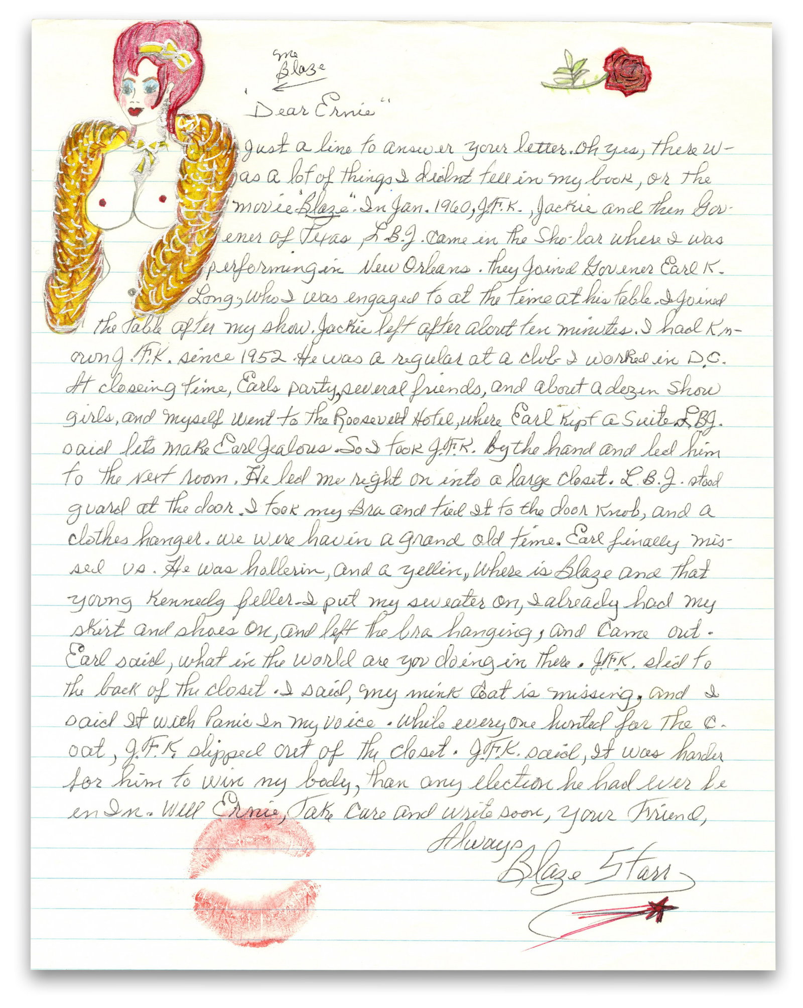 Blaze Starr on Supposed Liaison With JFK (1 of 2)