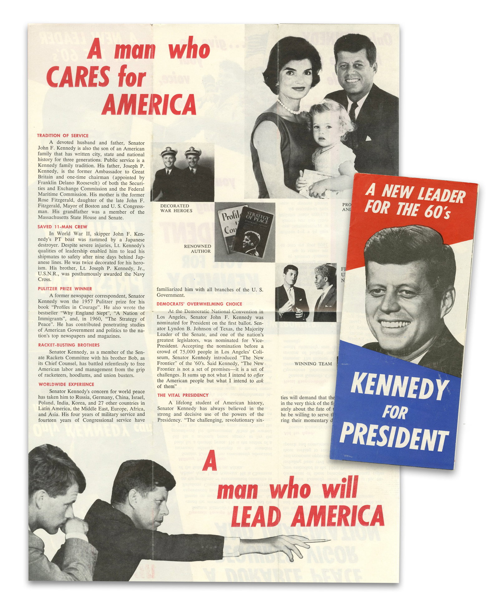 John F. Kennedy "A New Leader For the 60s" Presidential Campaign Brochure (1 of 5)