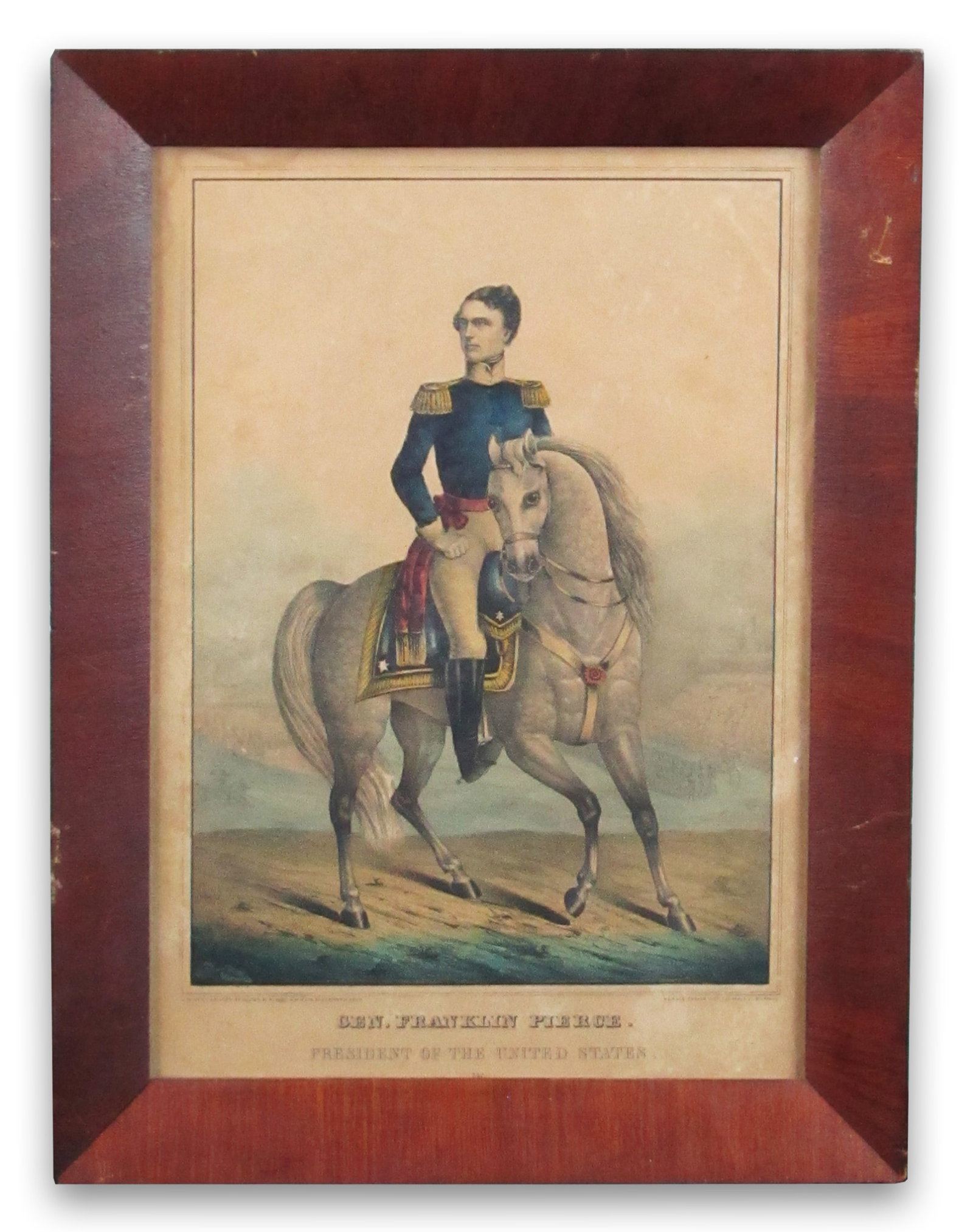 Franklin Pierce Hand Colored Lithograph by Kellogg (1 of 4)