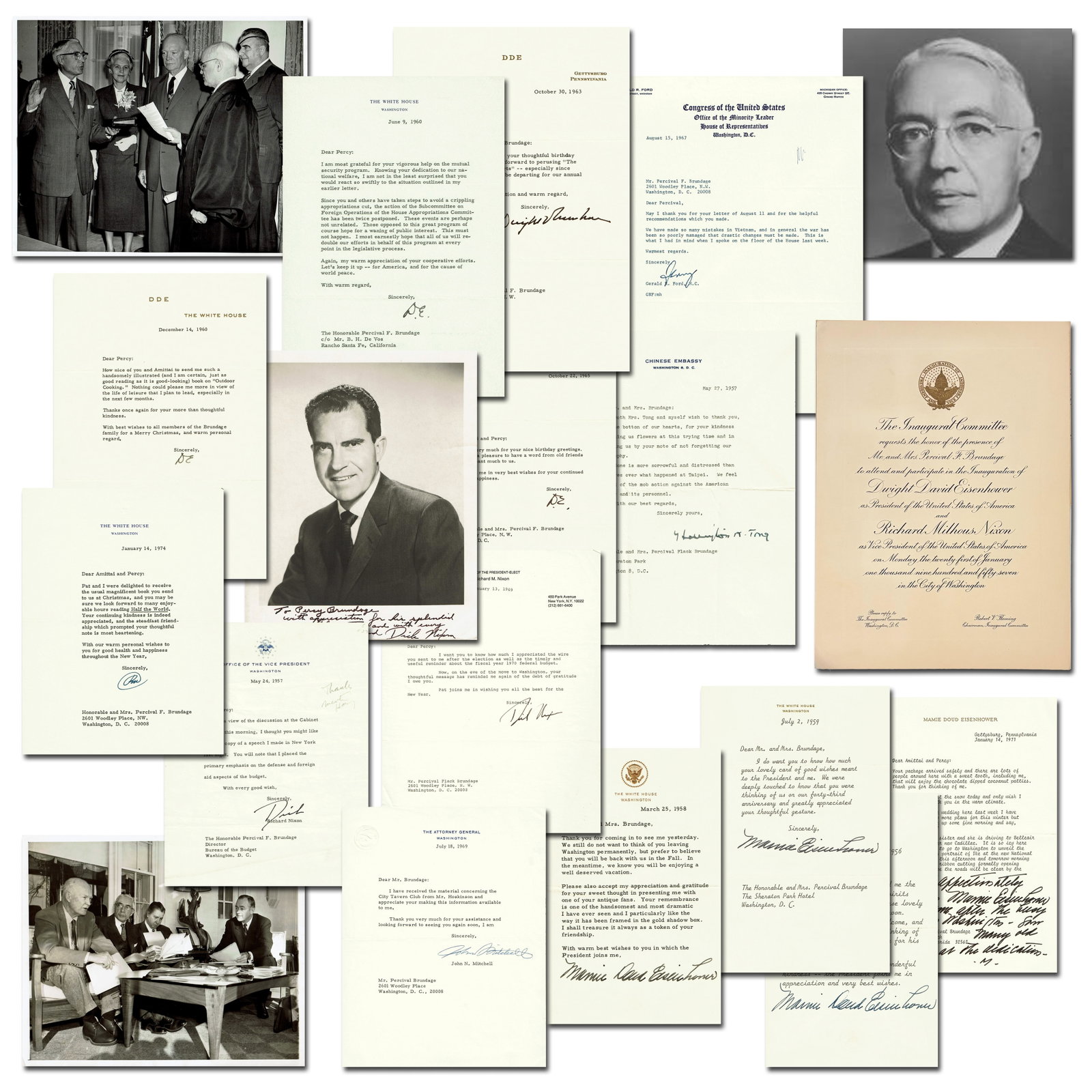 30+ Item Archive: Numerous Presidents Incl. G. Ford on the "many mistakes in Vietnam," Plus: Percival Brundage Presidential various, ca. 1960s-1970s 30+ Item Archive: Numerous Presidents Incl. G. Ford on the "many mistakes in Vietnam," Plus Eisenhower, Nixon & More, Superb! Archive A signific