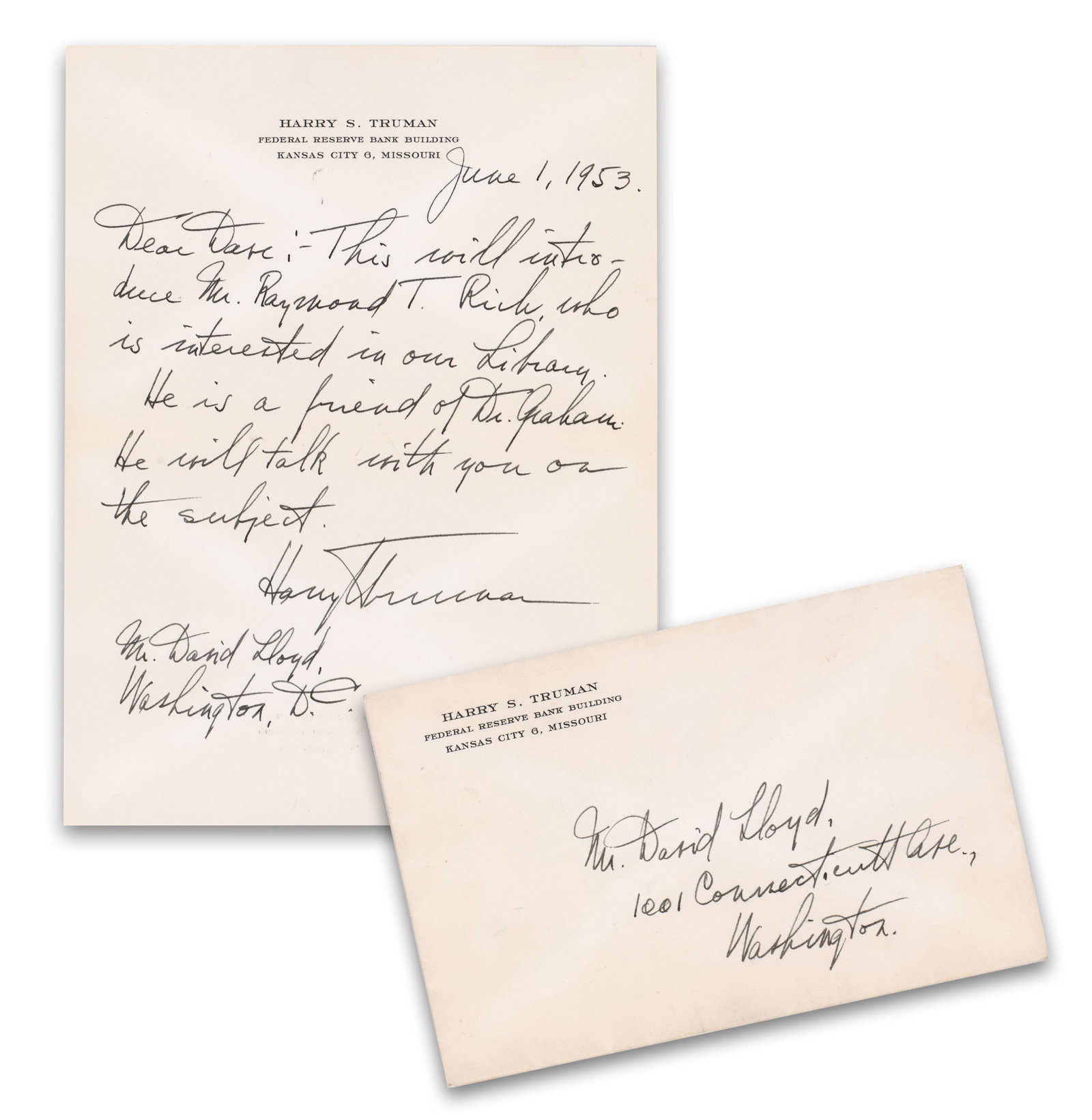 Harry Truman Early ALS Discussing His Library, Four Years Before Its Dedication (1 of 3)
