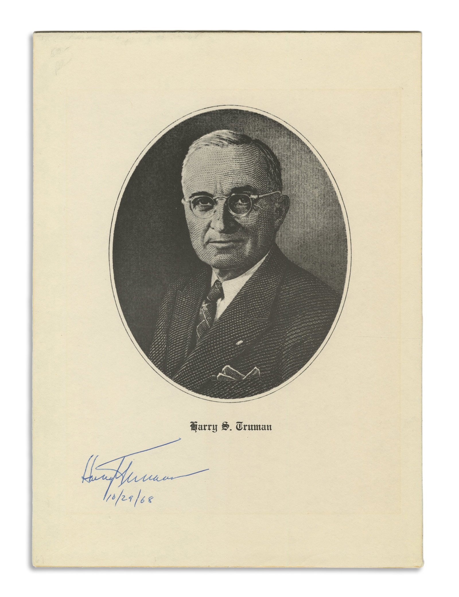Harry Truman Signed Portrait (1 of 2)