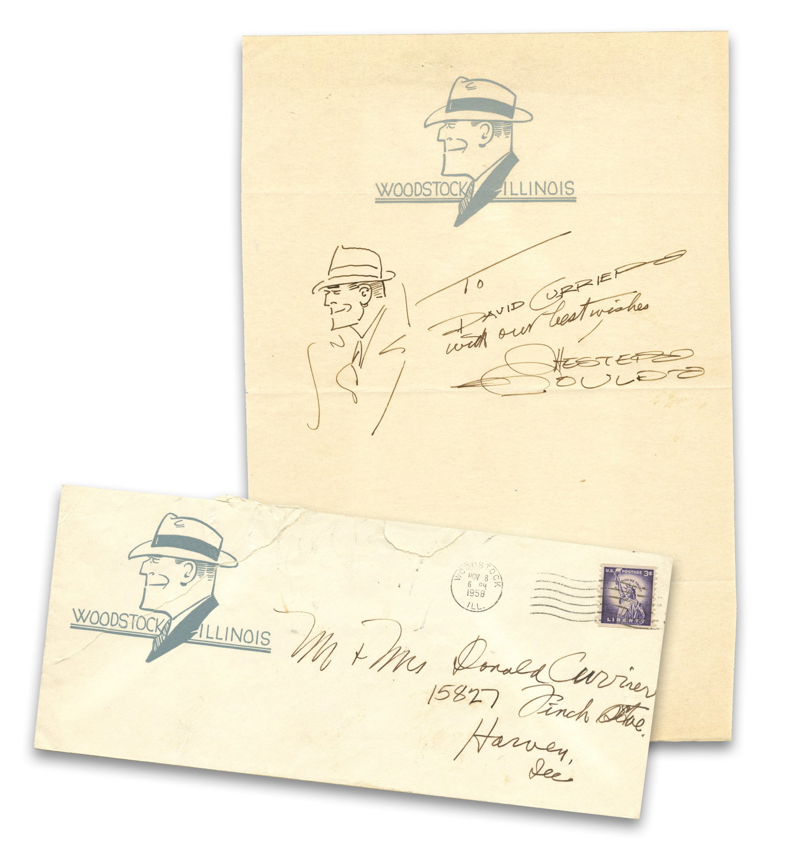 Chester Gould Signed "Dick Tracy" Sketch (1 of 3)